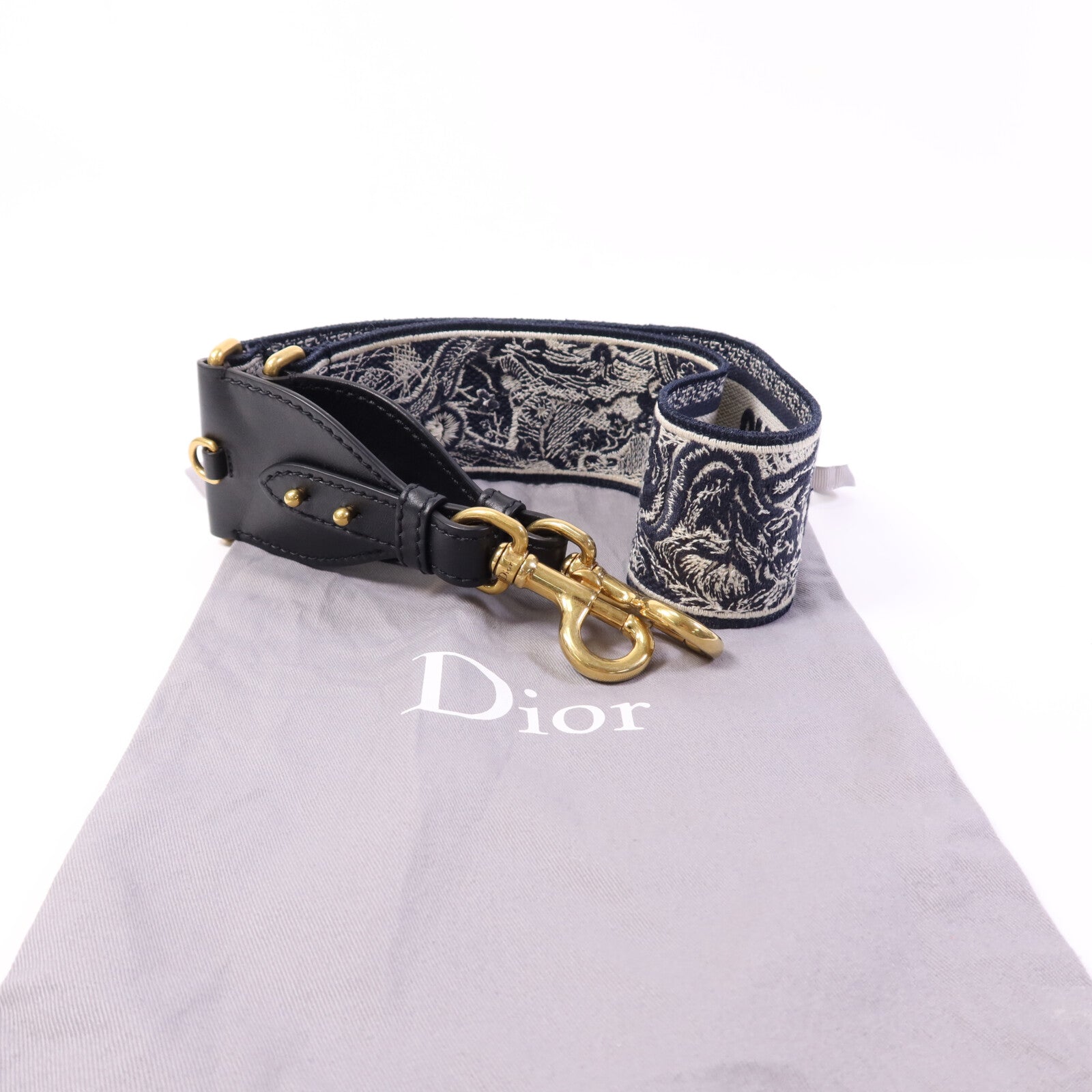 Dior 帆布Shoulder Strap金扣肩帶