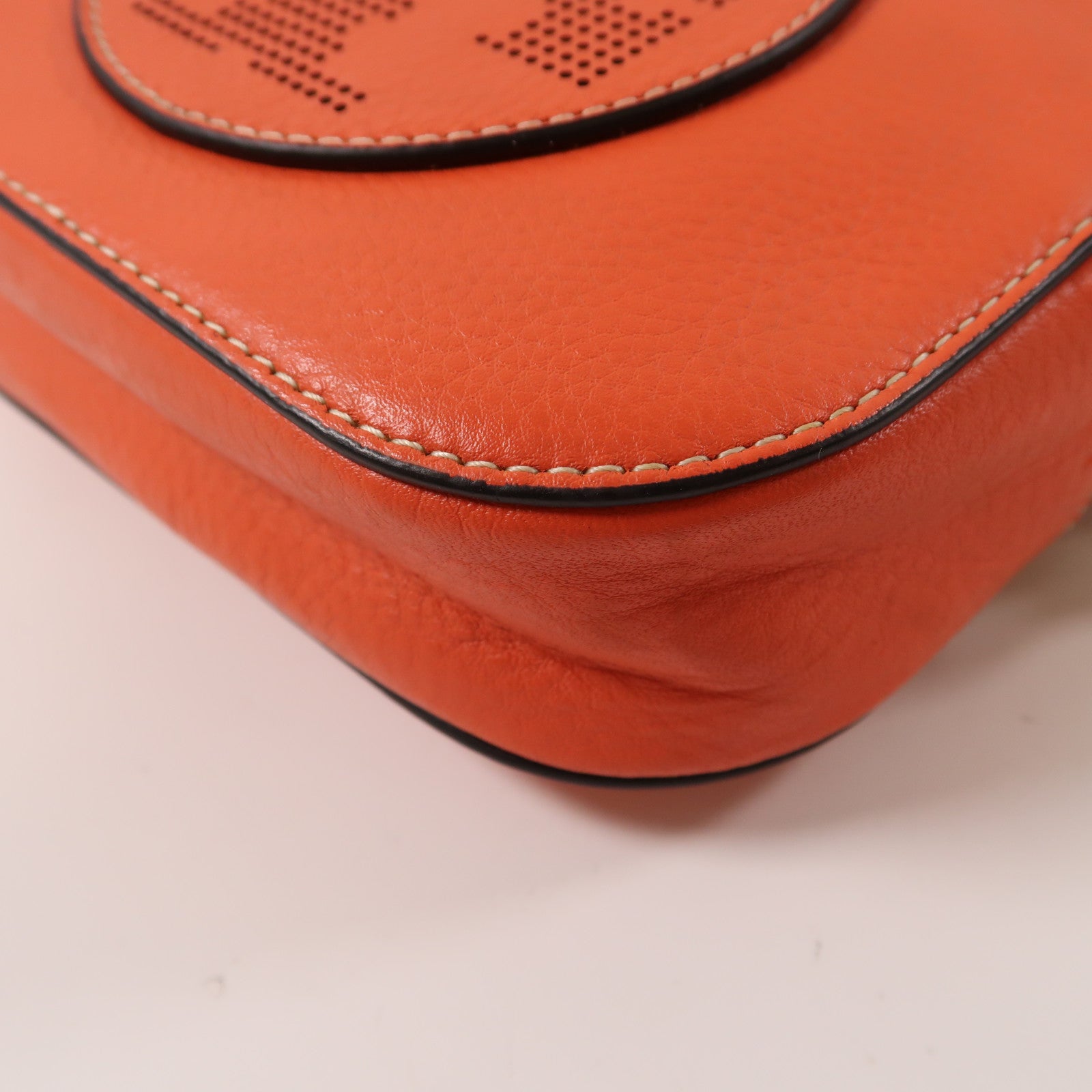 Tory Burch 牛皮皮革Shoulder Bag金扣肩背袋橙色