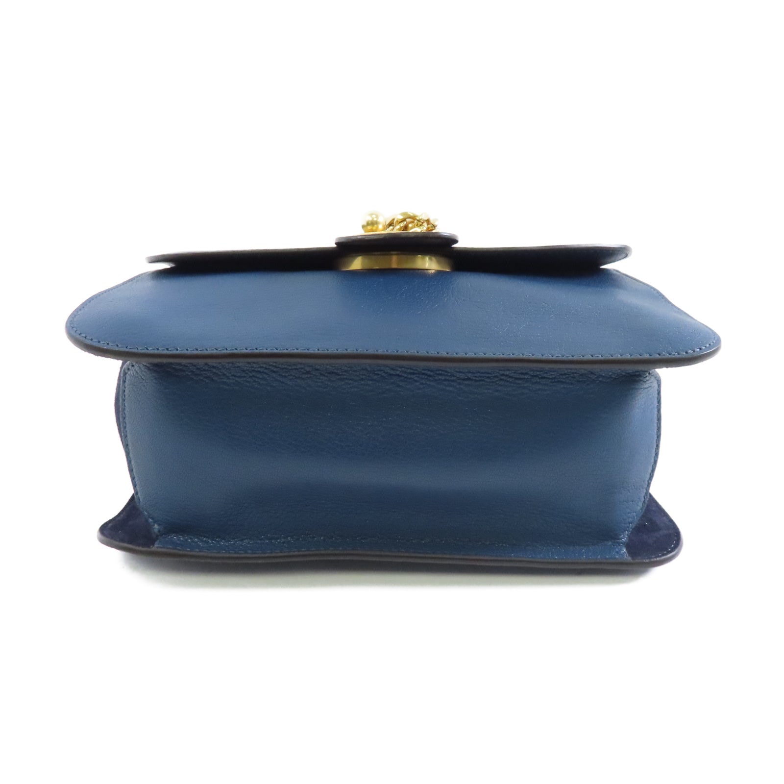 Chloe 【激減優惠】牛皮皮革Sacs Porte Epau金扣手挽肩背兩用袋藍色
