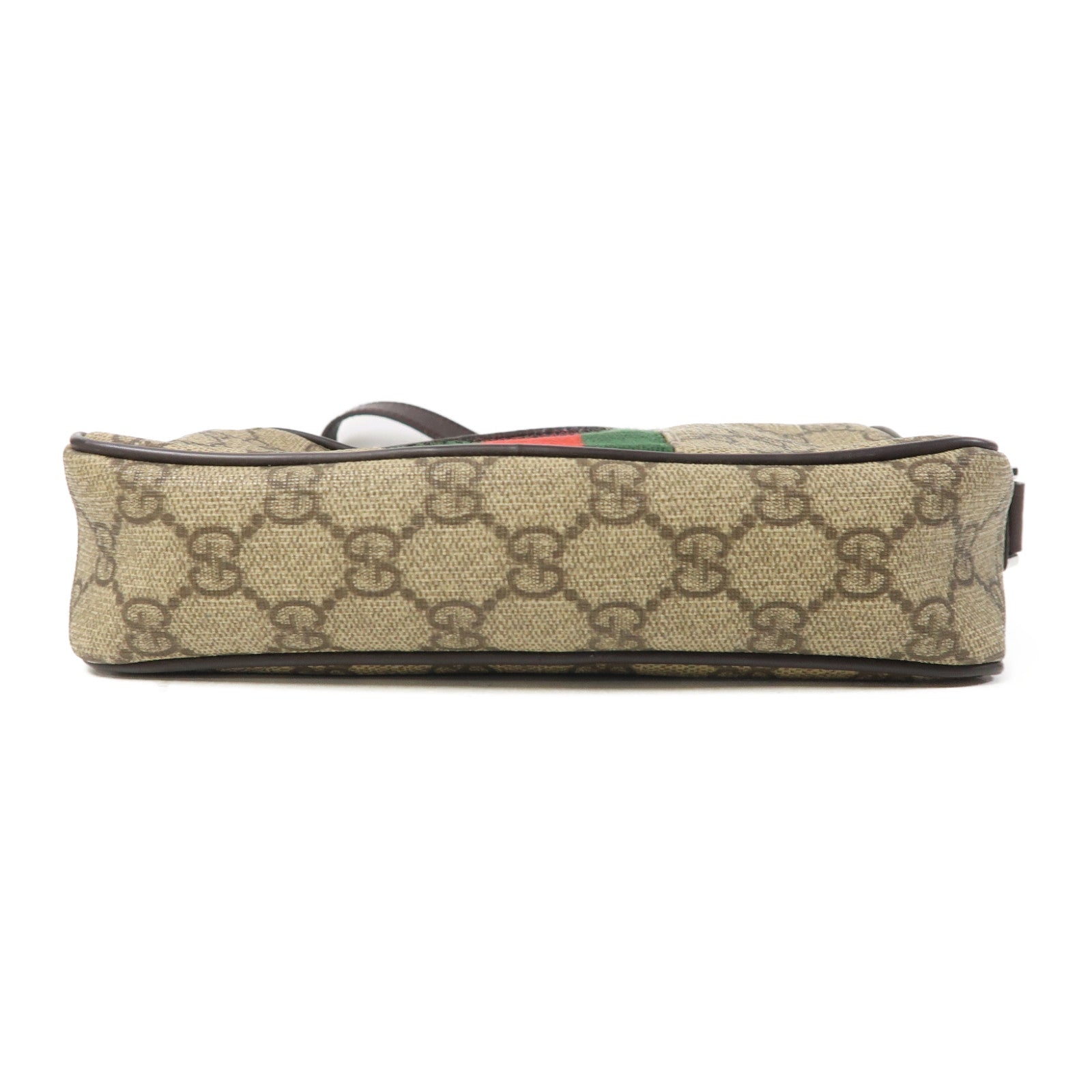 GUCCI 塗層帆布Shoulder Bag銀扣肩背袋啡色