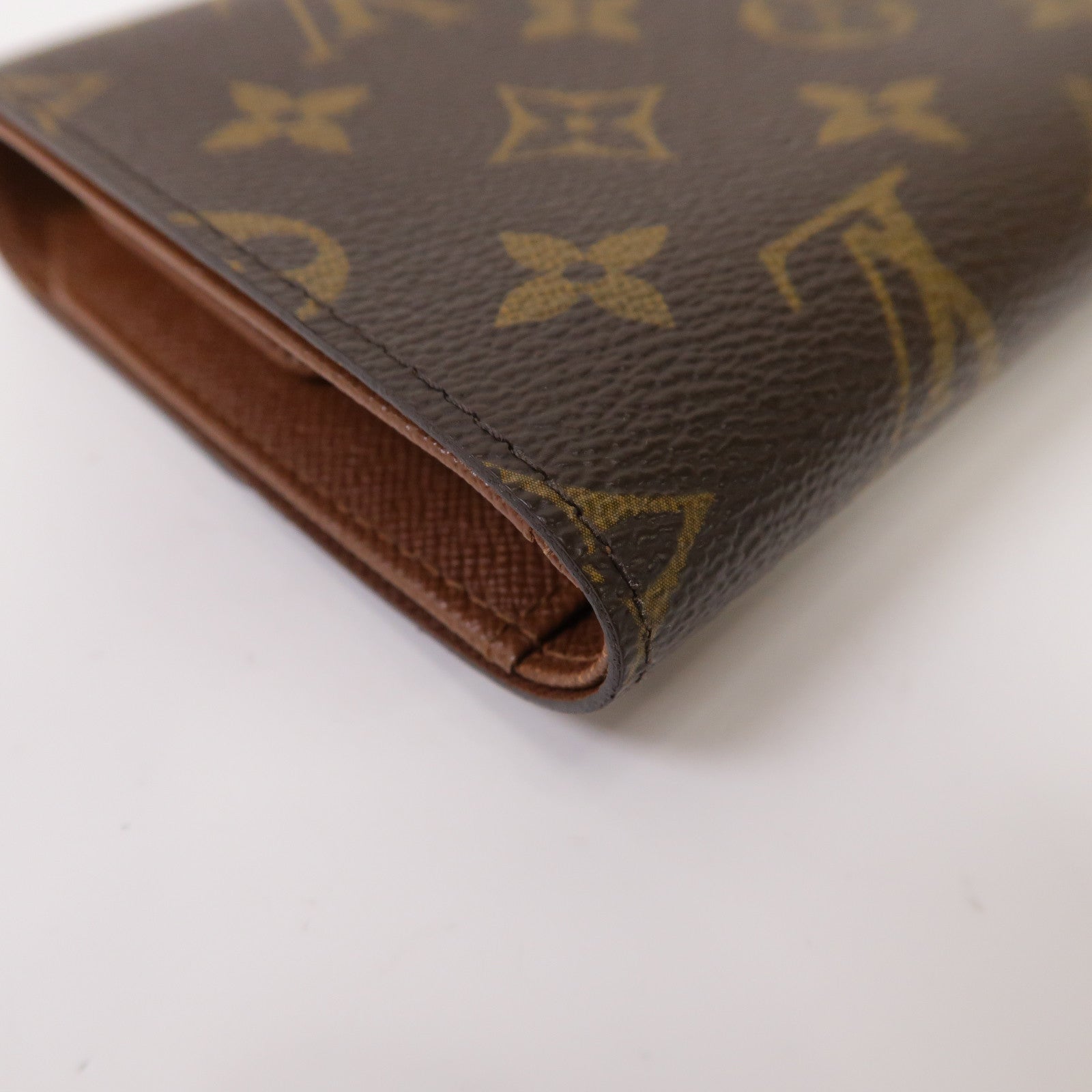 LOUIS VUITTON 【激減優惠】Monogram Porte Tresor Etui Papiers金扣啪鈕錢包啡色