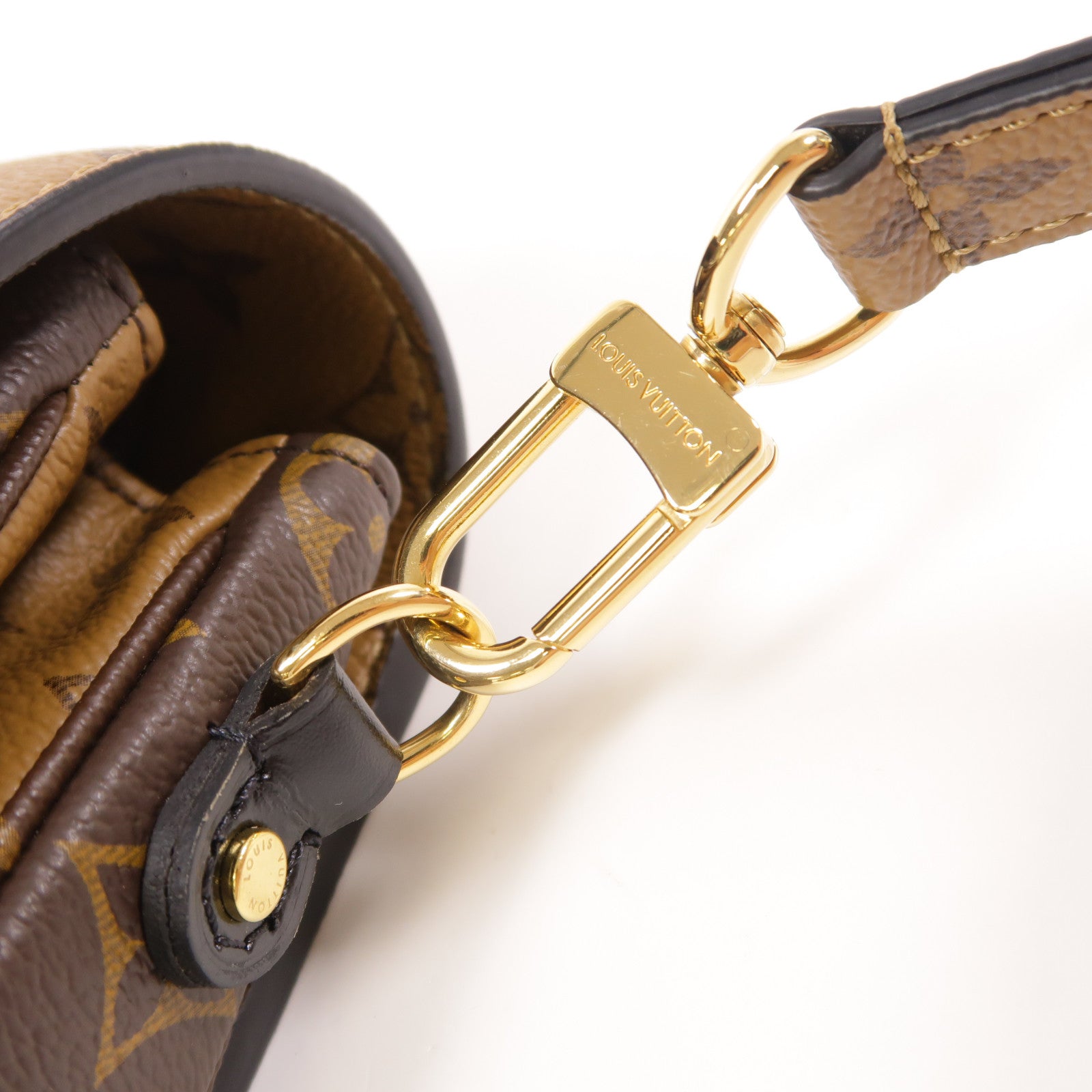 LOUIS VUITTON Monogram Reverse Pochette Metis金扣手挽肩背兩用袋