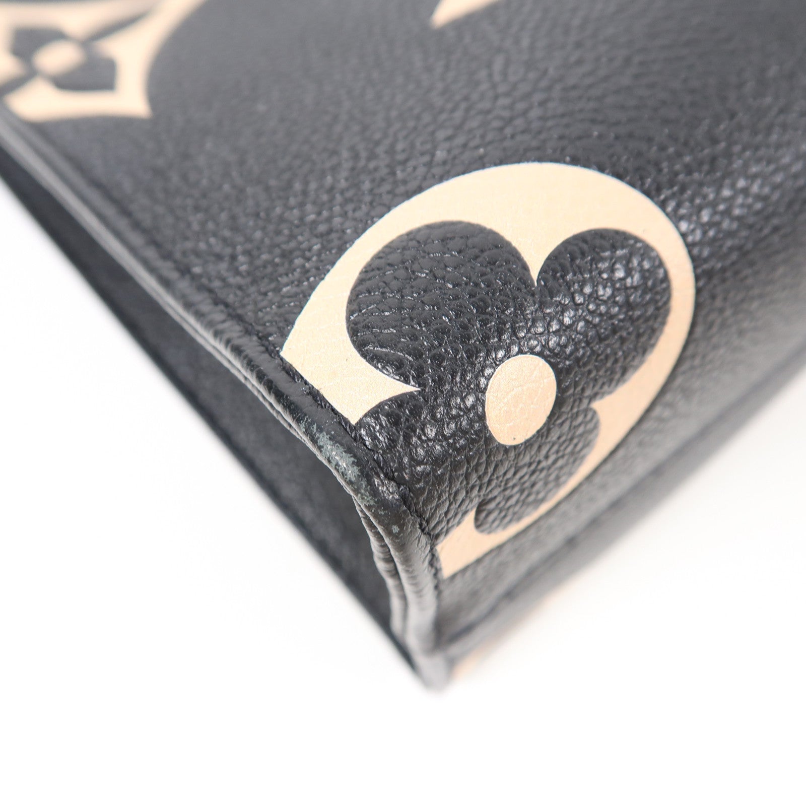 LOUIS VUITTON Monogram Empreinte On The Go金扣手挽肩背兩用袋黑色/米色