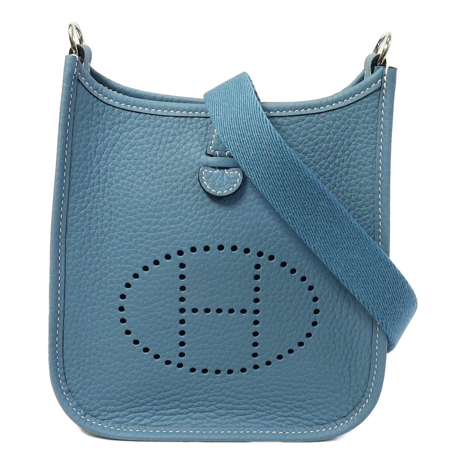 HERMES Clemence皮革Evelyne TPM肩背袋New Blue Jean