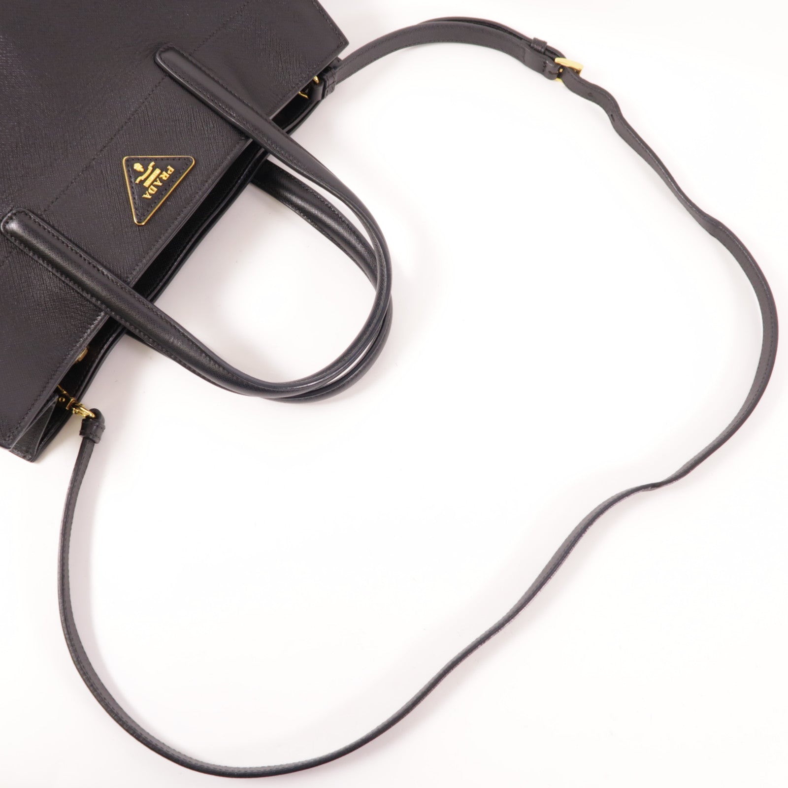 PRADA 牛皮皮革2 Way Bag金扣手挽肩背兩用袋