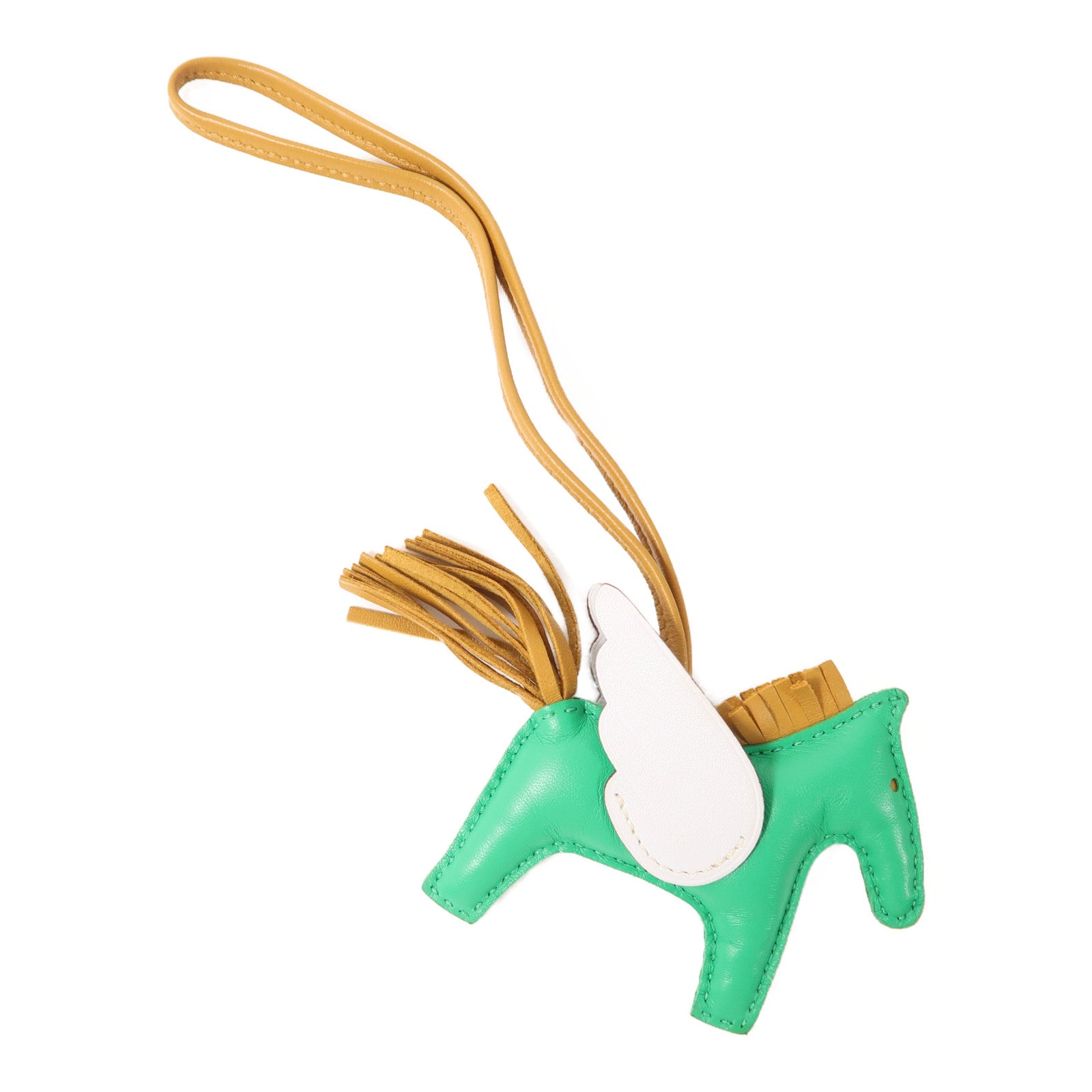 HERMES Rodeo Pegase PM Charm Swift Leather Green/Light Blue/Brown