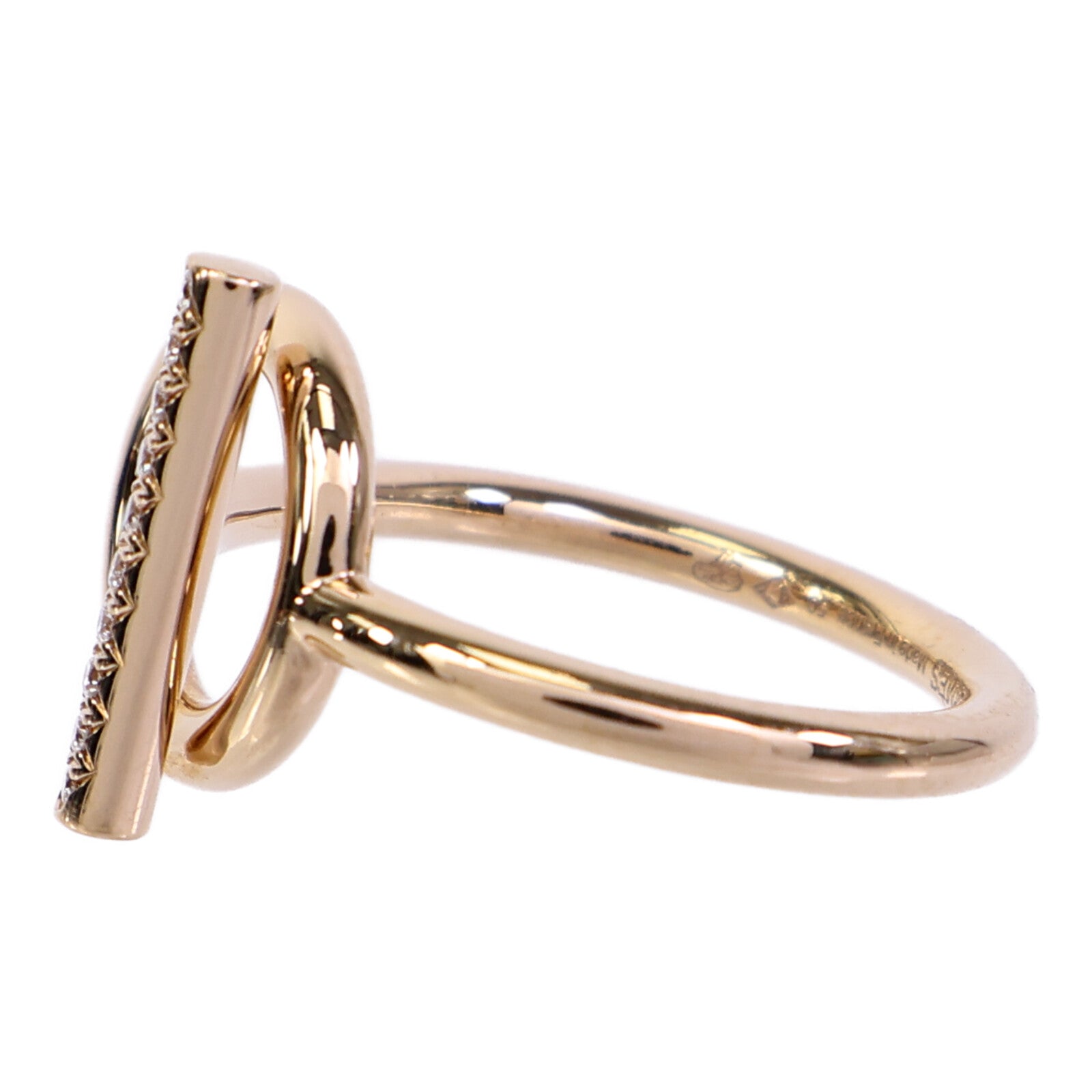 HERMES 18K玫瑰金Echappee Ring鑽石戒指