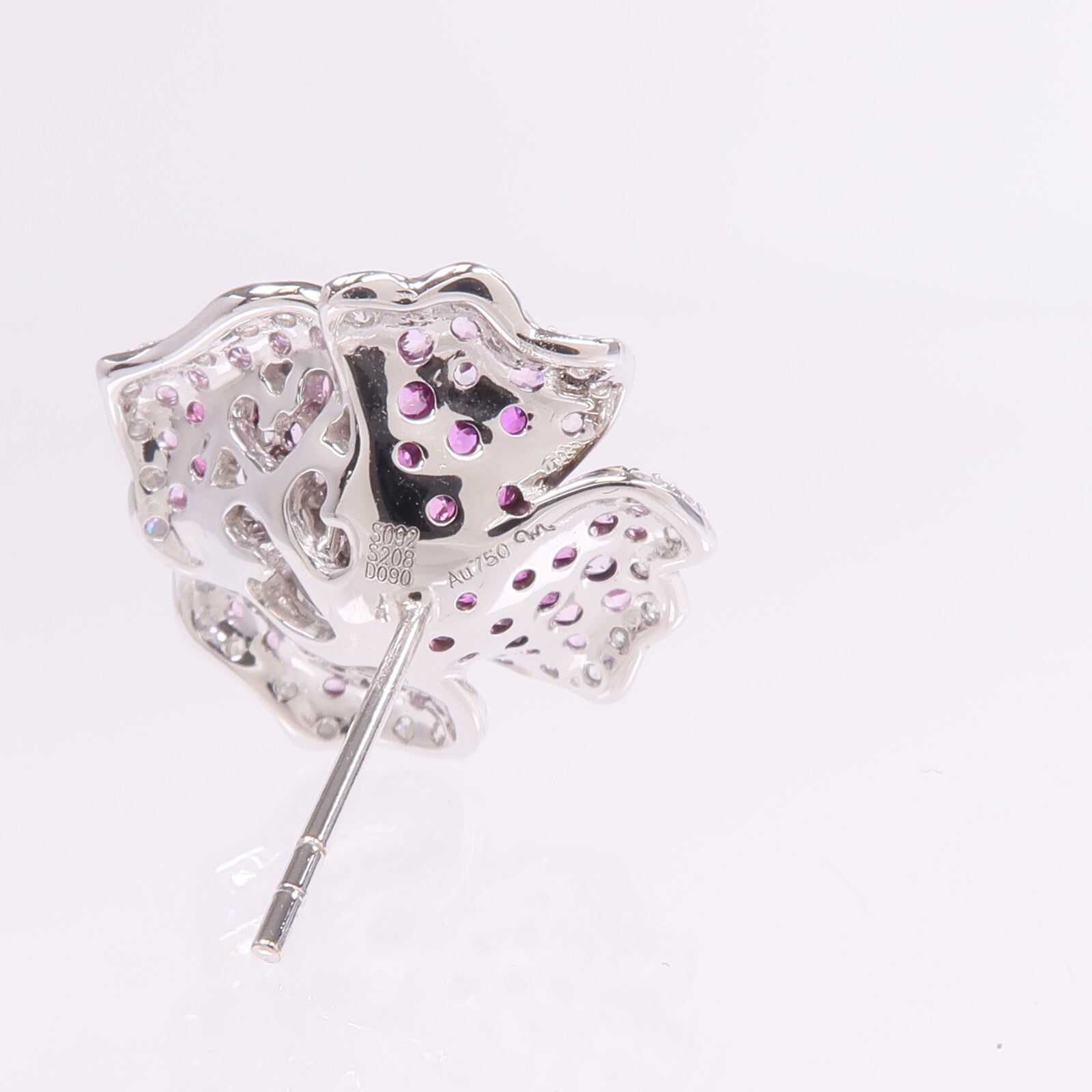 JEWELRY 18K白金Sapphire Diamond Earrings粉紅色藍寶石/鑽石耳環