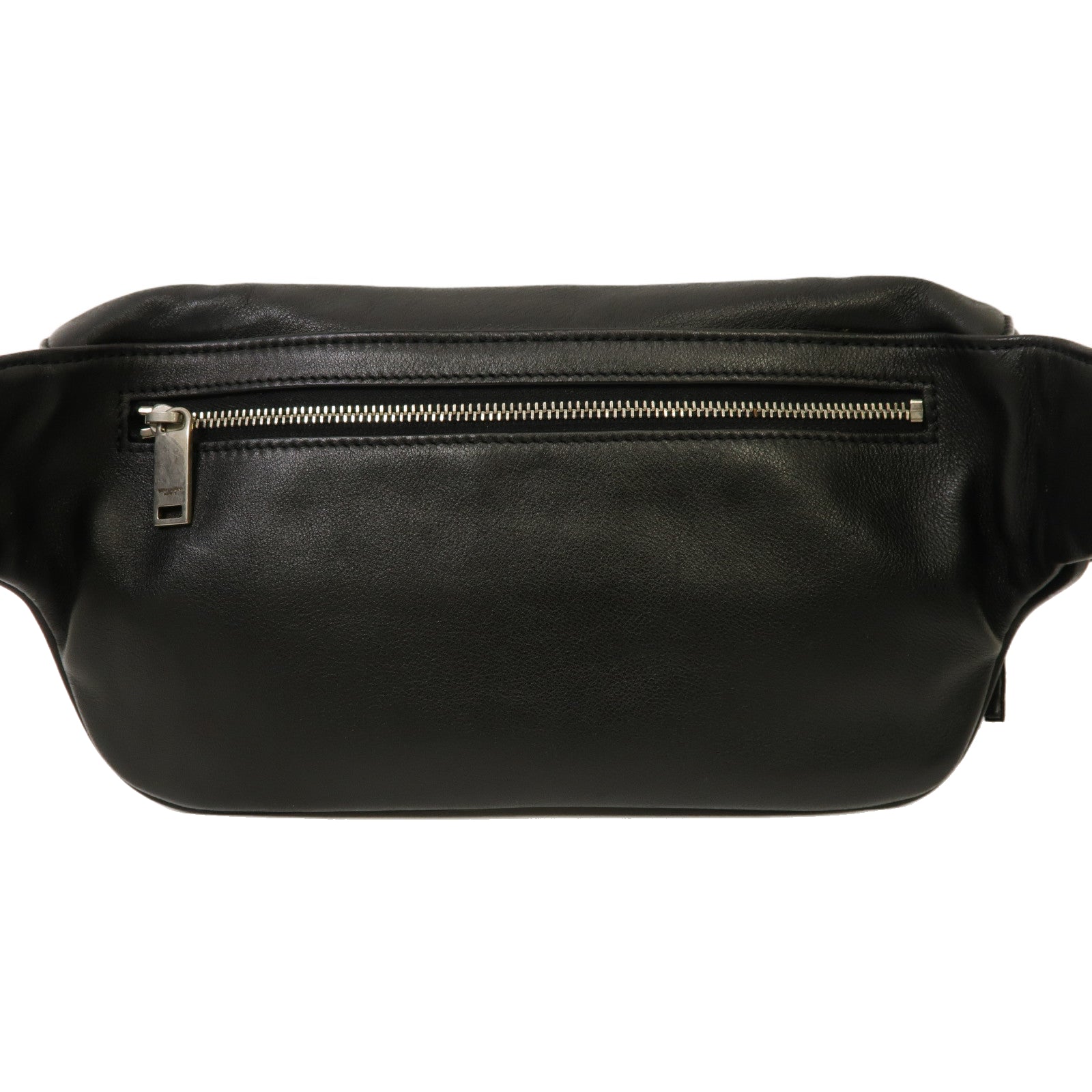 SAINT LAURENT 牛皮皮革Waist Bag銀扣腰包黑色