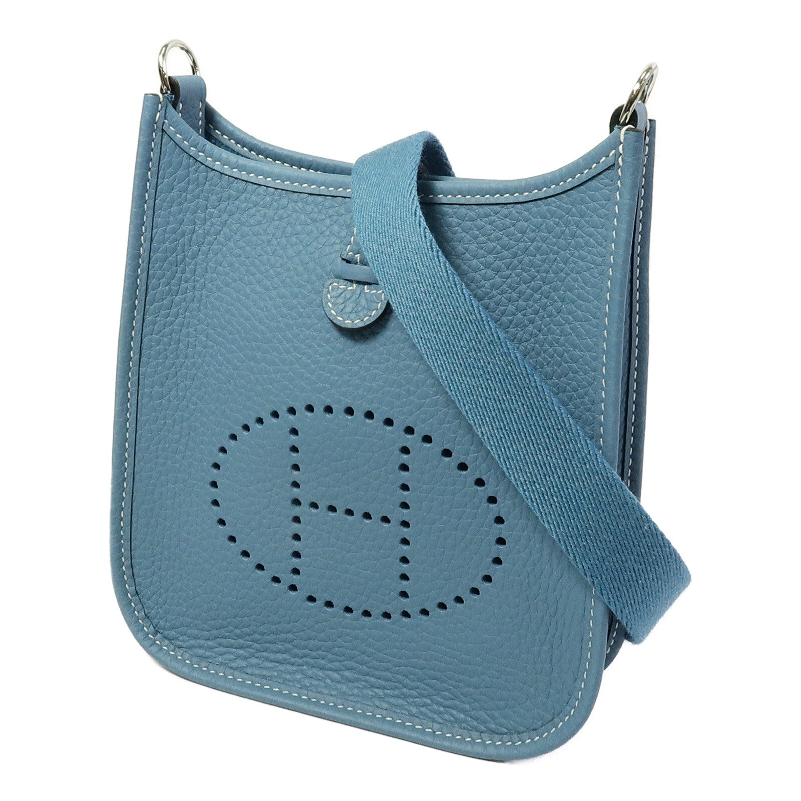 HERMES Clemence皮革Evelyne TPM肩背袋New Blue Jean