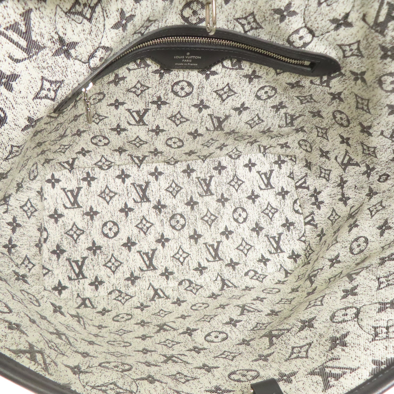 LOUIS VUITTON Monogram Jaquard Neverfull MM銀扣肩背袋