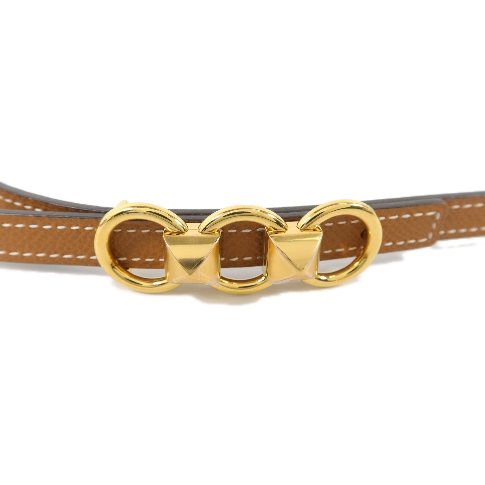 HERMES 【激減優惠】Epsom皮革Belt皮帶Gold