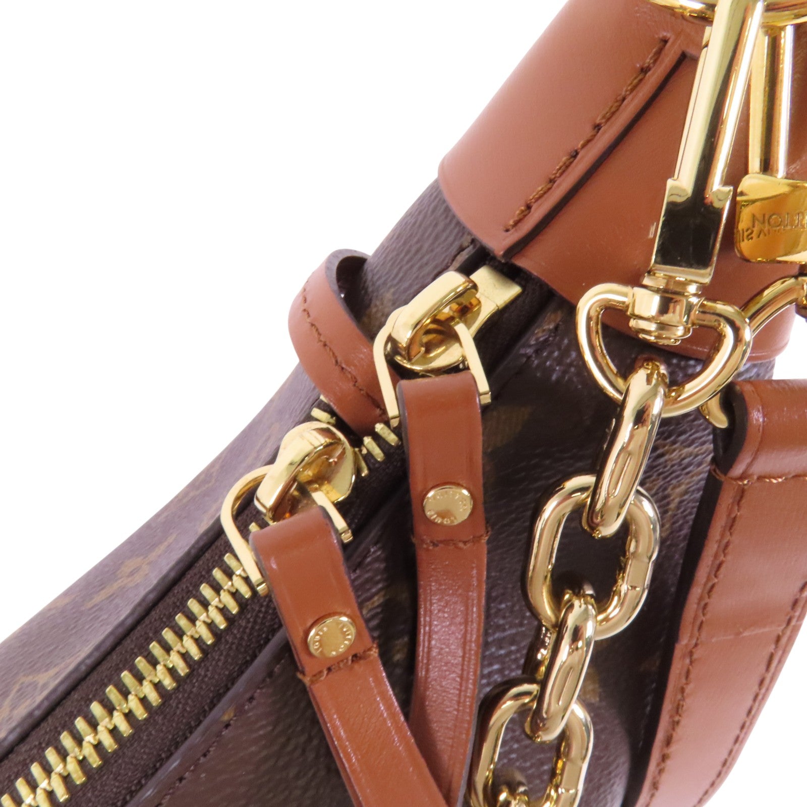 LOUIS VUITTON Monogram Reverse Loop Hobo金扣手挽肩背兩用袋