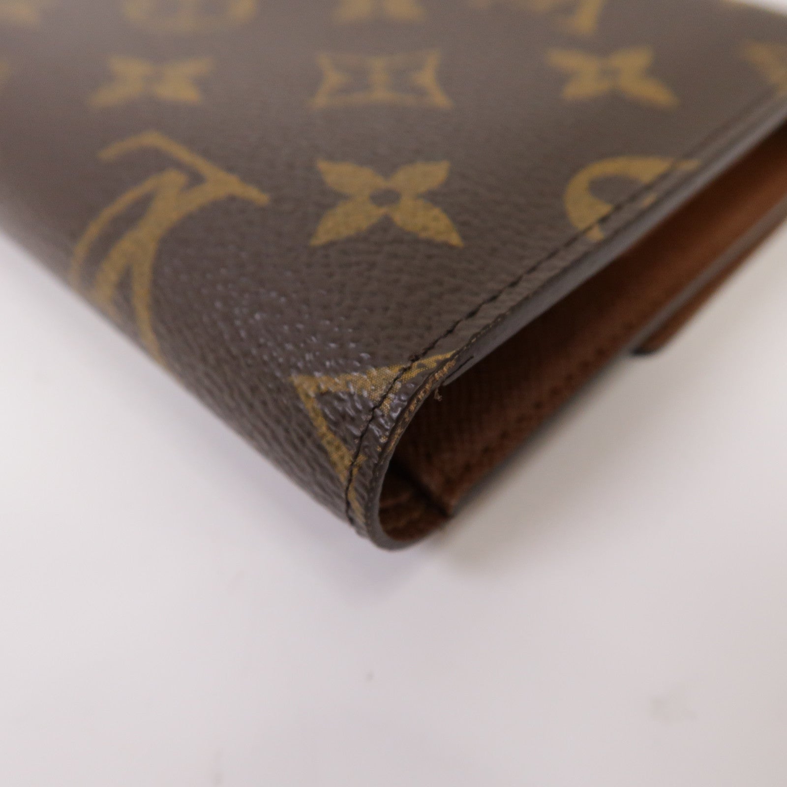 LOUIS VUITTON 【激減優惠】Monogram Porte Tresor Etui Papiers金扣啪鈕錢包啡色