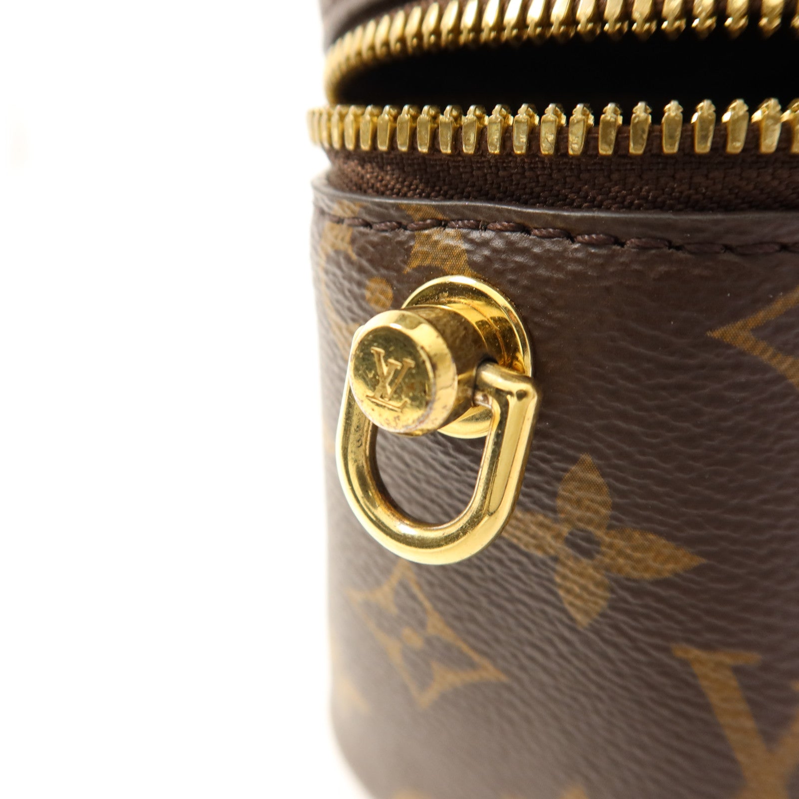 LOUIS VUITTON Monogram Reverse Vanity PM金扣手挽肩背兩用袋棕色