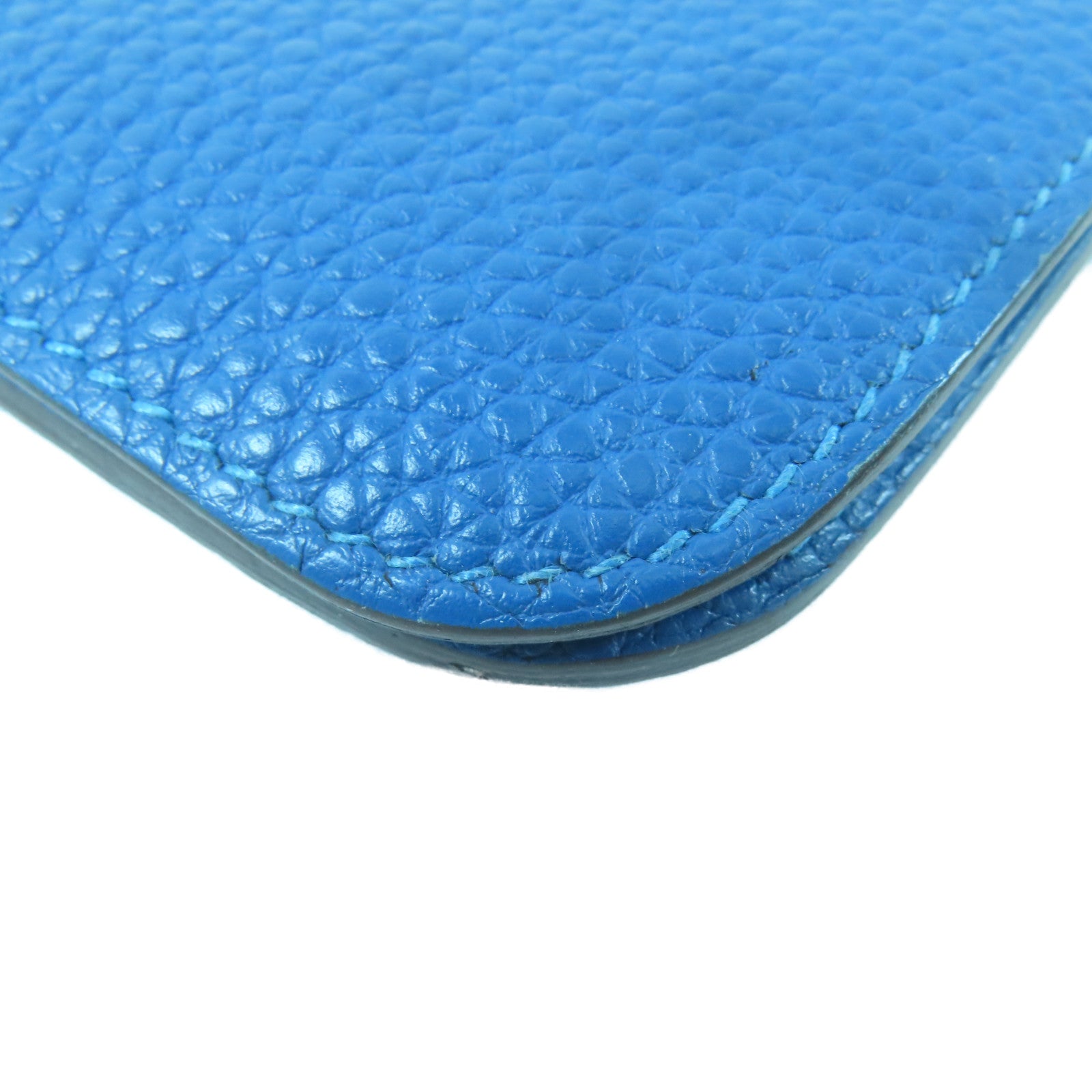 HERMES 【激減優惠】Togo皮革Dogon Long Wallet銀扣長錢包藍色