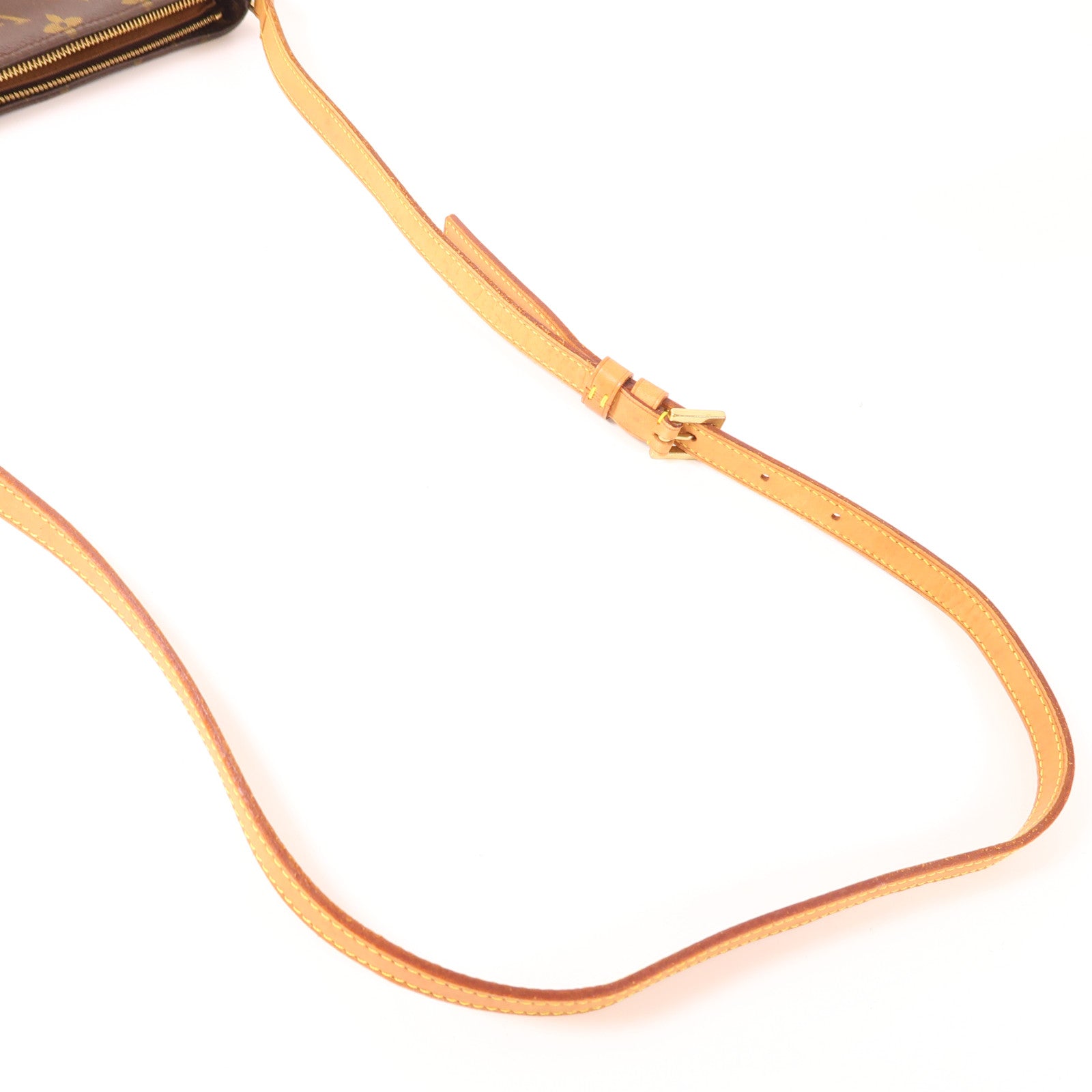 LOUIS VUITTON Monogram Trotteur金扣肩背袋棕色