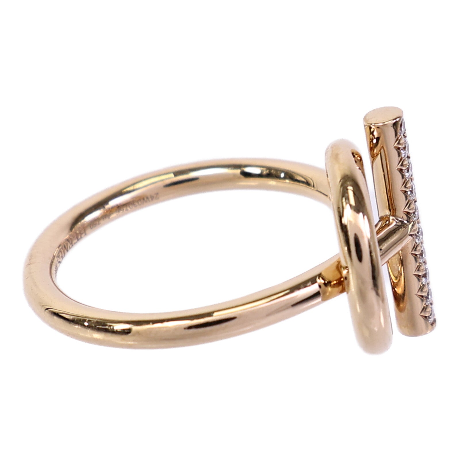 HERMES 18K玫瑰金Echappee Ring鑽石戒指
