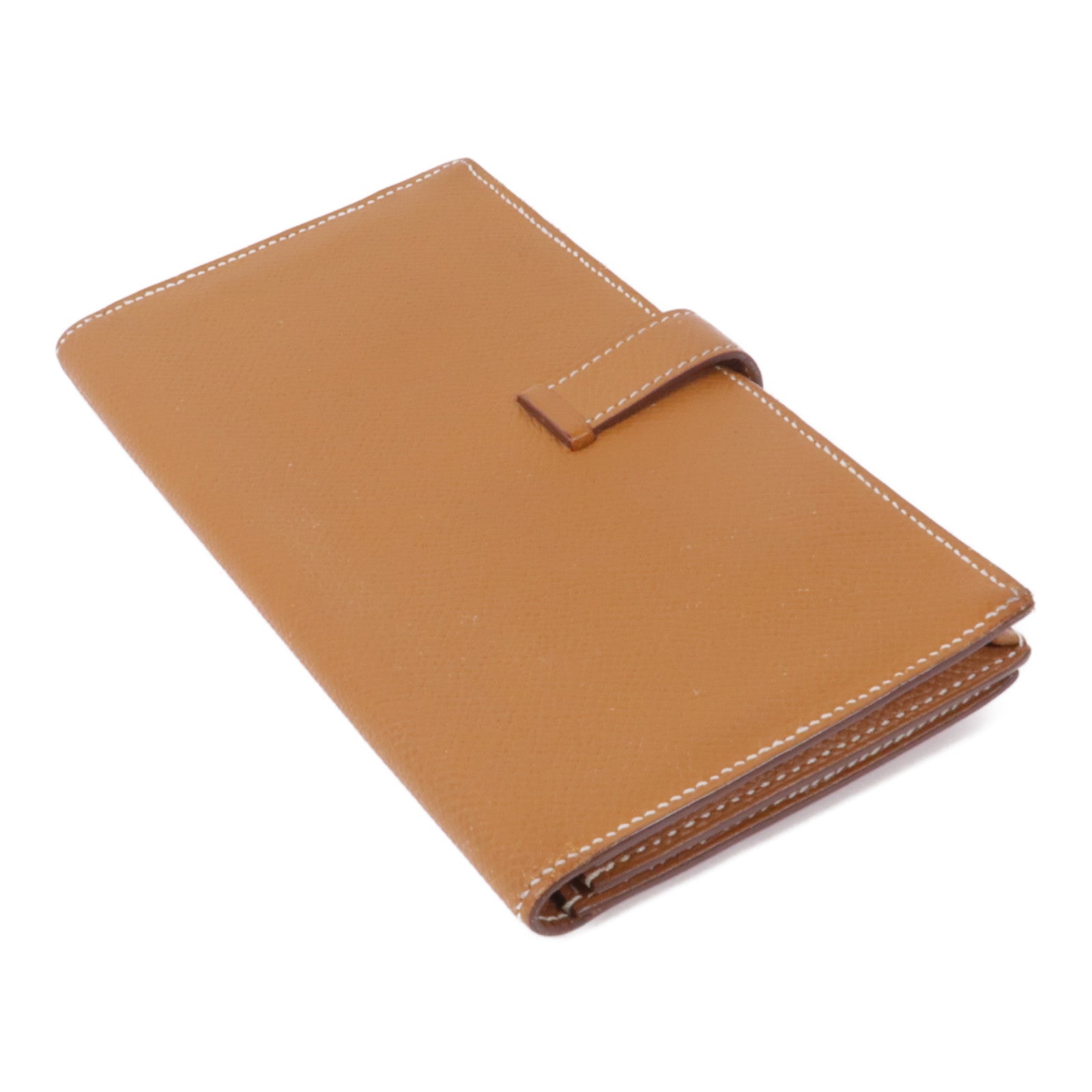 HERMES Epsom皮革Bearn Wallet銀扣長錢包Gold