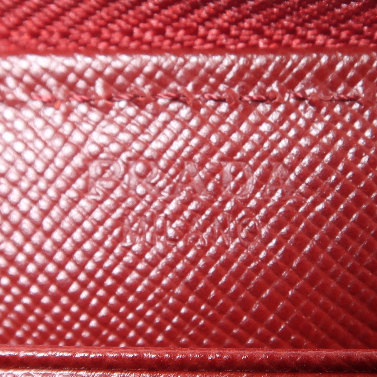 PRADA Saffiano皮革Long Wallet銀扣長錢包紅色