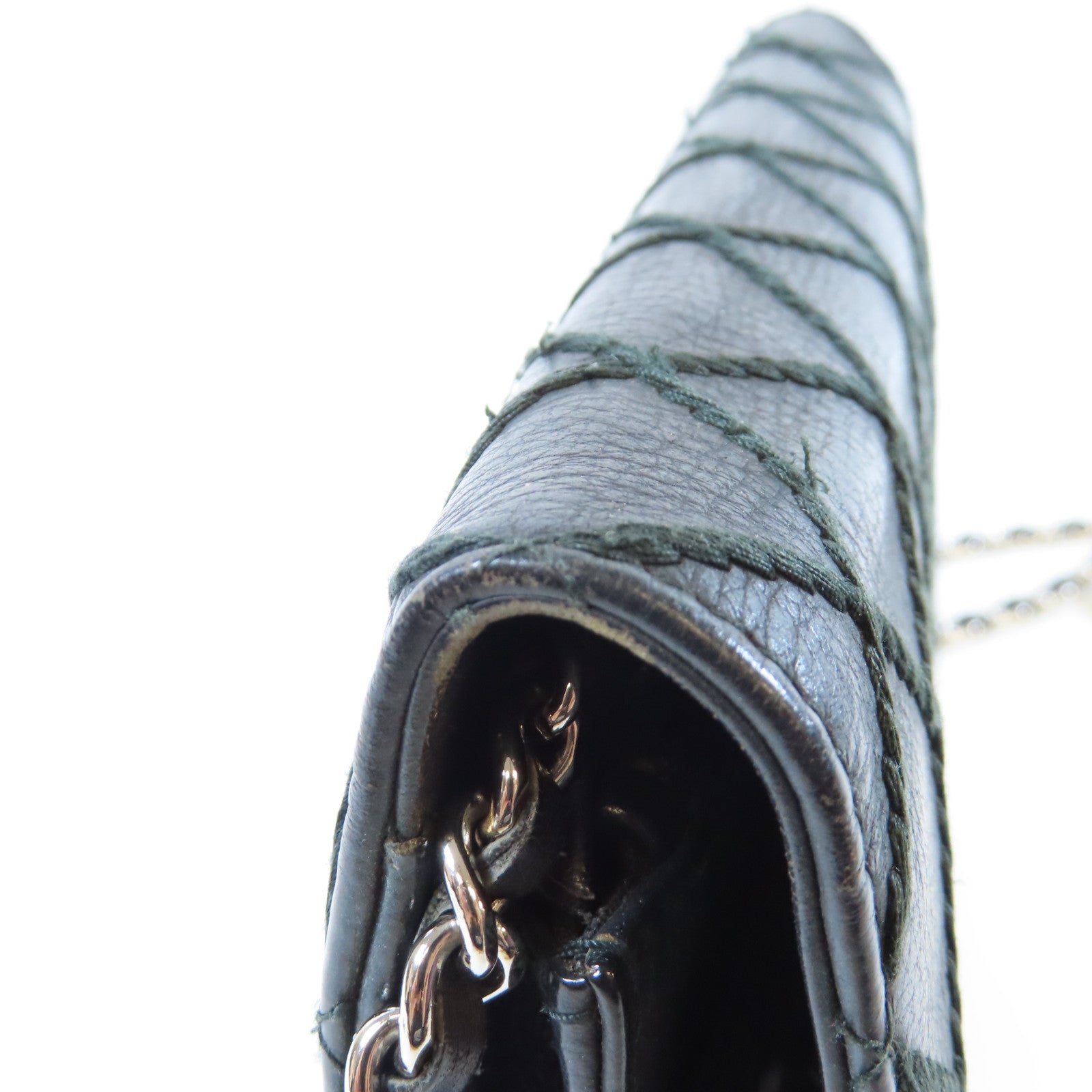 CHANEL 【激減優惠】菱格羊皮皮革WOC Chain Shoulder Bag銀扣鏈帶肩背袋黑色