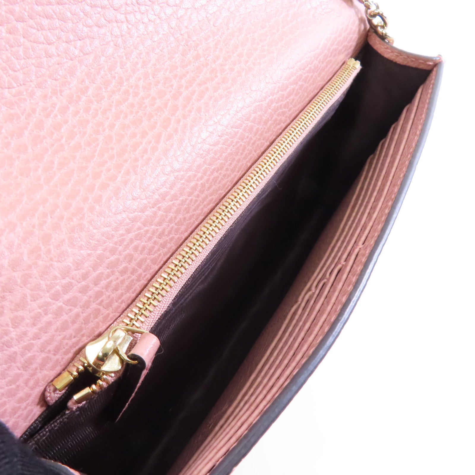 GUCCI 【激減優惠】牛皮皮革Chain Shoulder金扣鏈帶肩背袋粉紅色