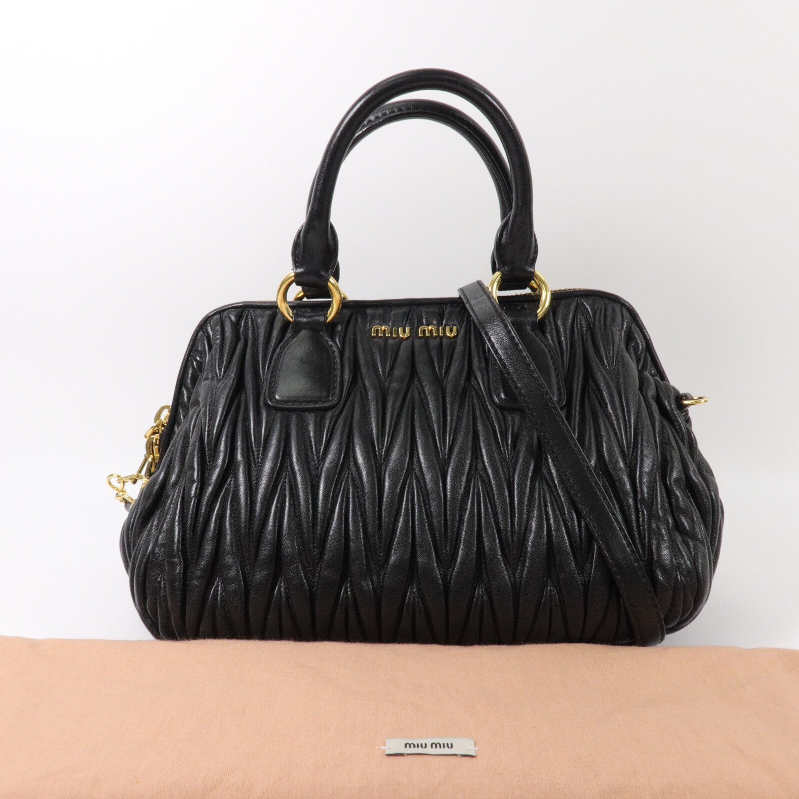 Miu Miu 羊皮皮革2 Way Bag手挽肩背兩用袋