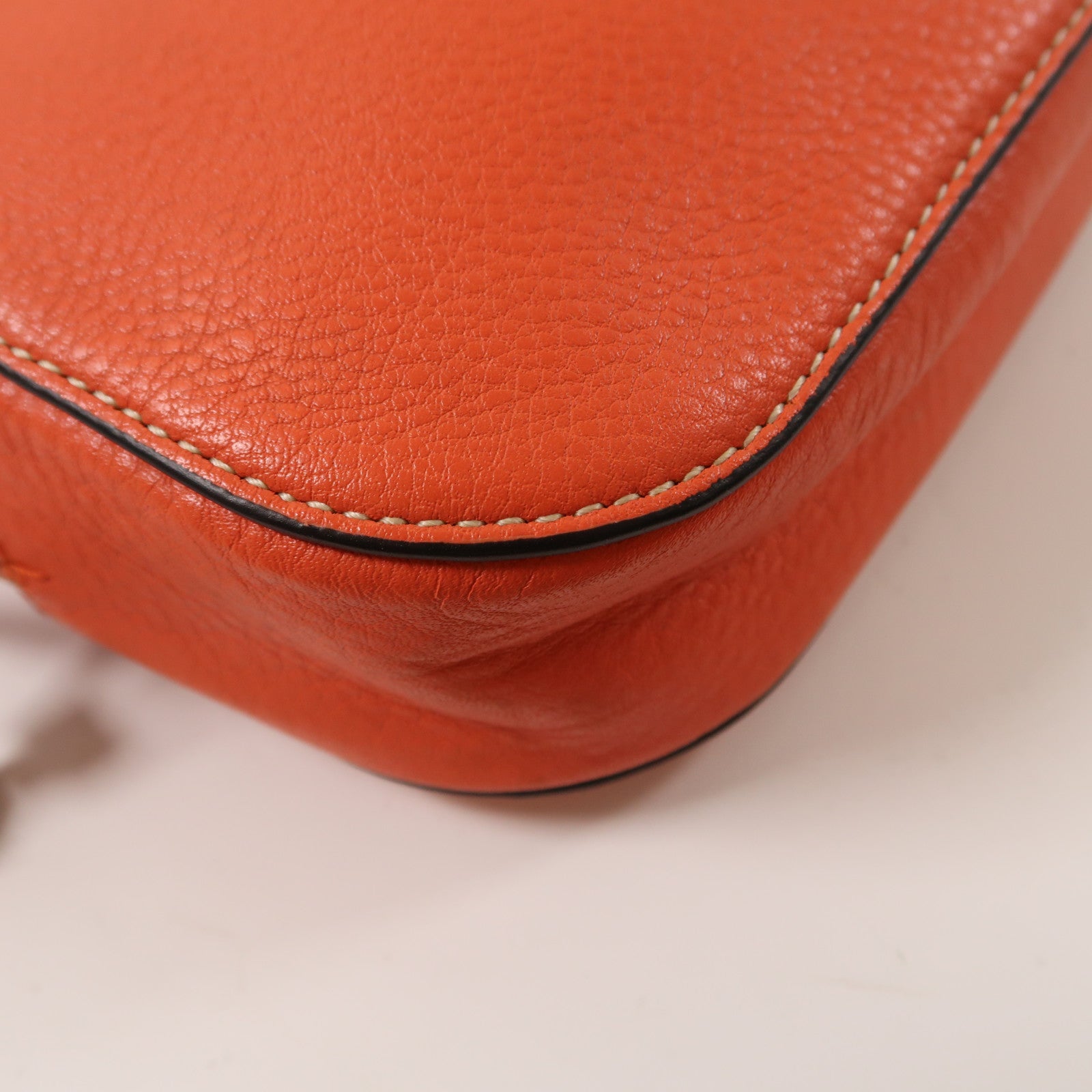 Tory Burch 牛皮皮革Shoulder Bag金扣肩背袋橙色
