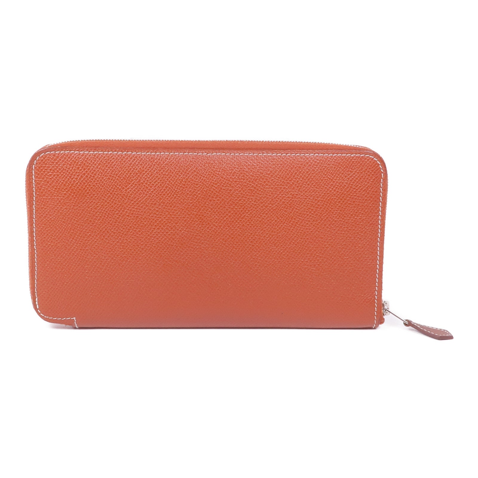 HERMES Epsom皮革Silk'In Wallet銀扣長錢包Brique