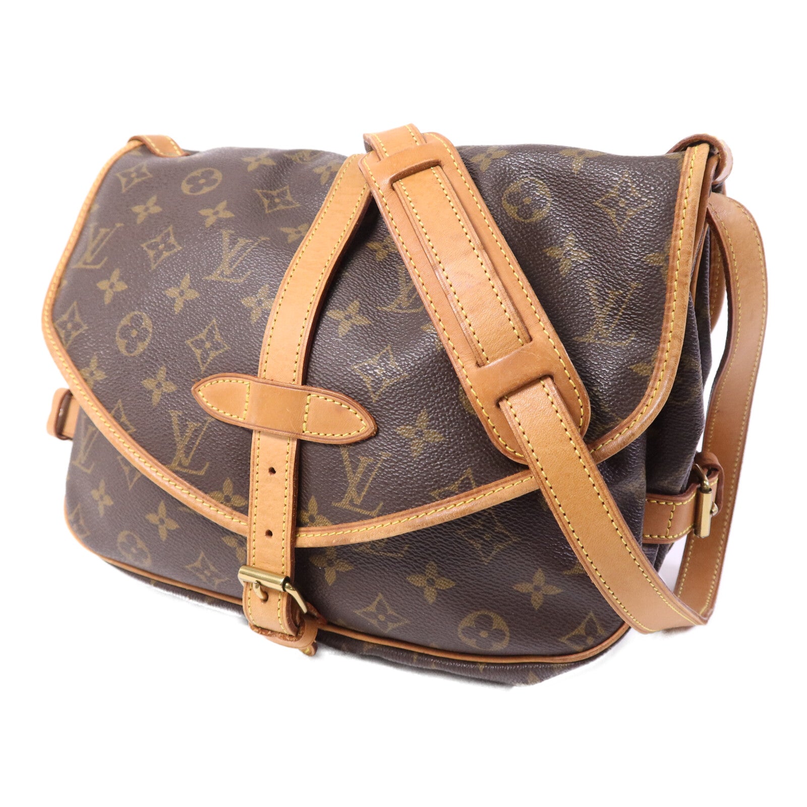 LOUIS VUITTON Monogram Saumur 30金扣肩背袋