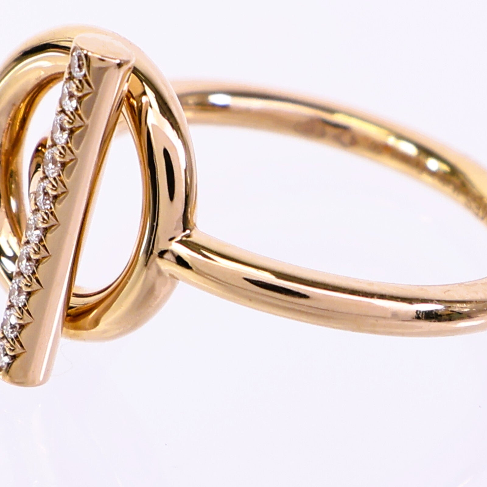 HERMES 18K玫瑰金Echappee Ring鑽石戒指