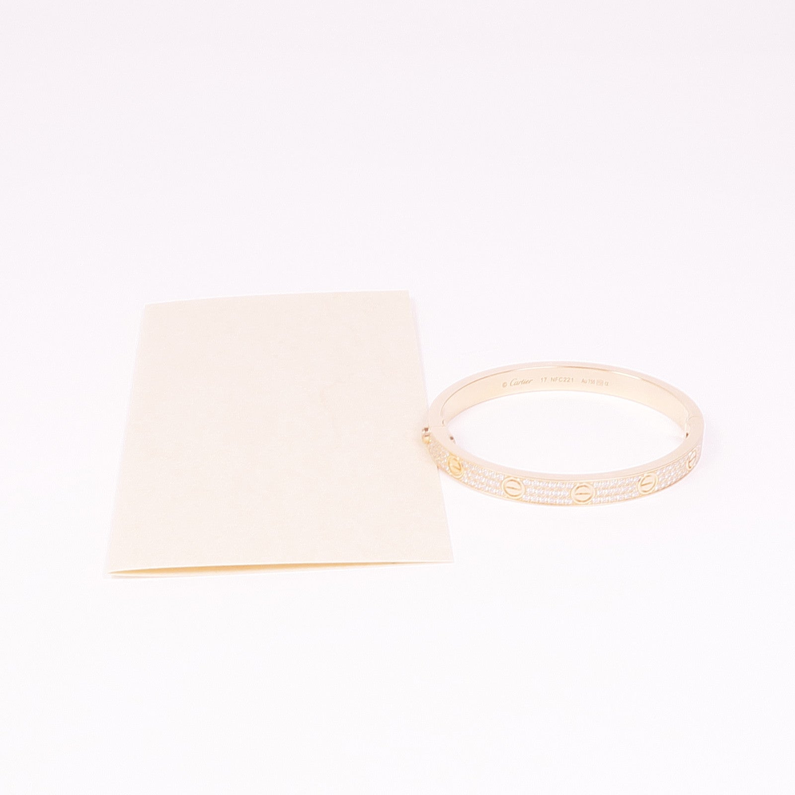 CARTIER 18K玫瑰金Love Bangle Full Diamond鑽石手鐲Cartier#17