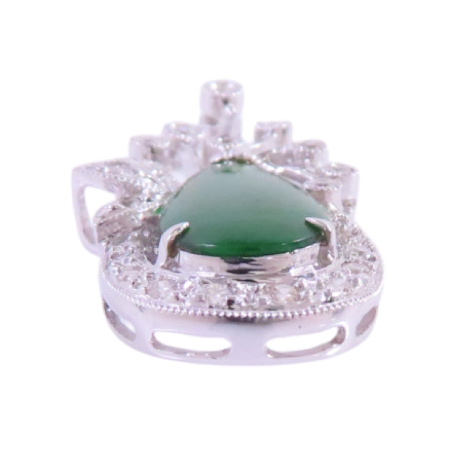 JEWELRY 18K白金/翡翠/鑽石Jade Diamond Pendant Top吊墜頭扣
