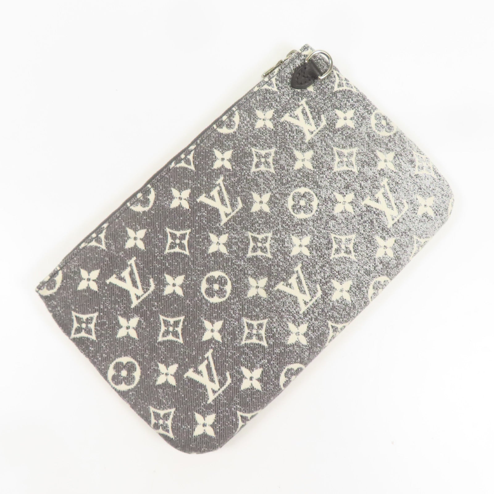 LOUIS VUITTON Monogram Jaquard Neverfull MM銀扣肩背袋
