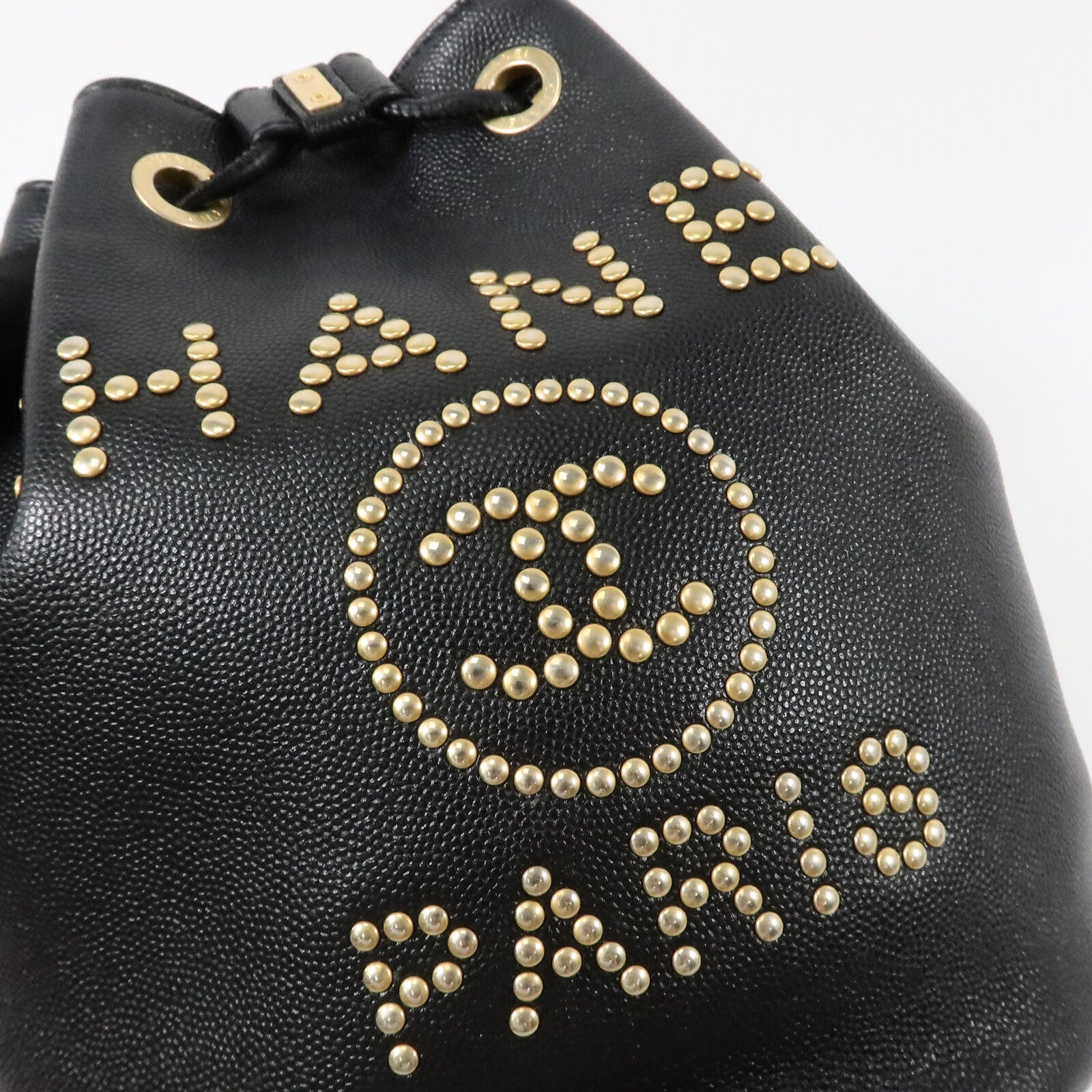 CHANEL 牛皮皮革Drawstring Bucket鏈帶肩背袋