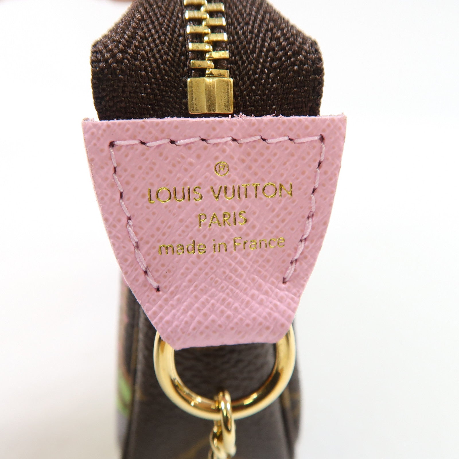 LOUIS VUITTON Monogram Mini Pochette Accessoires金扣手挽袋啡色/彩色