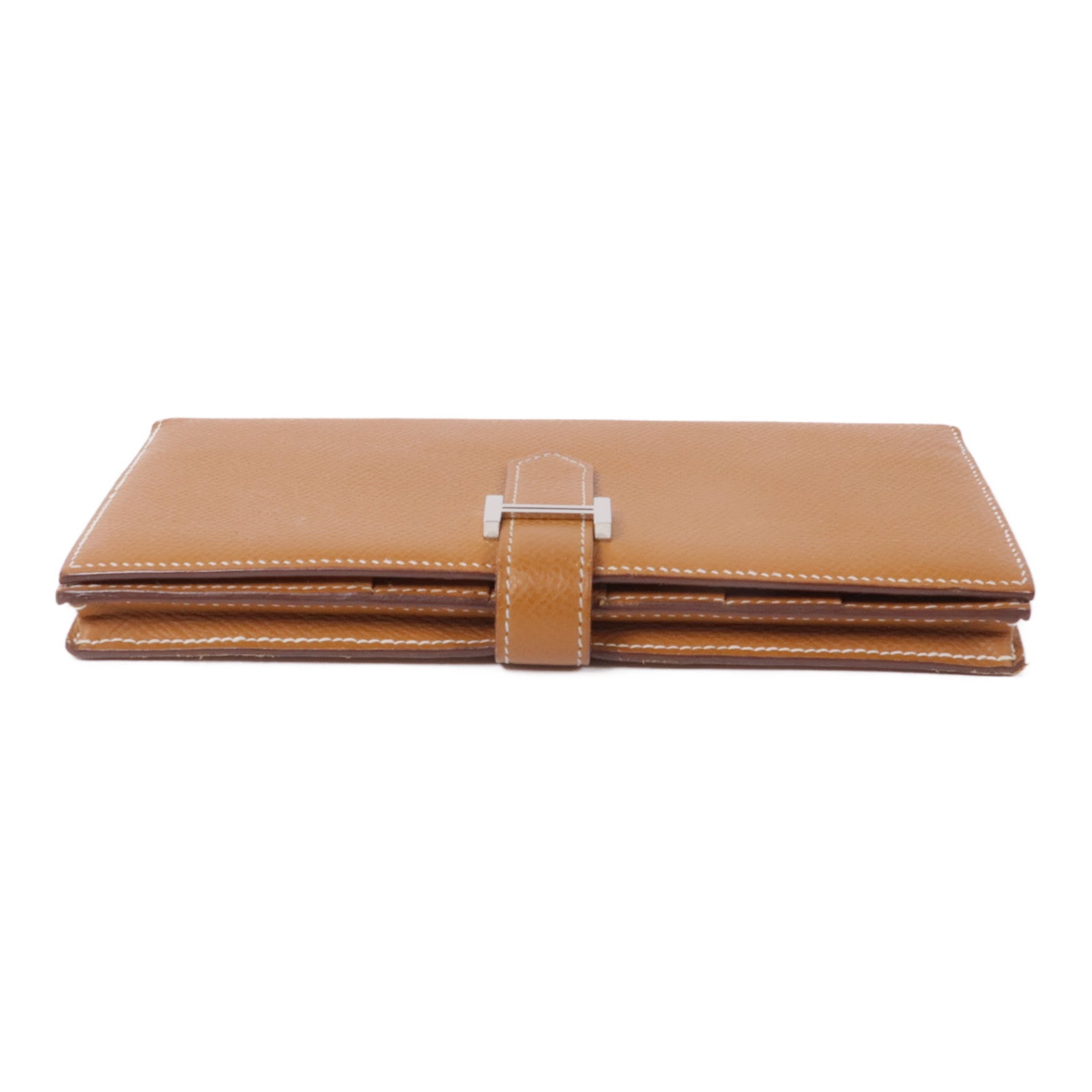 HERMES Epsom皮革Bearn Wallet銀扣長錢包Gold