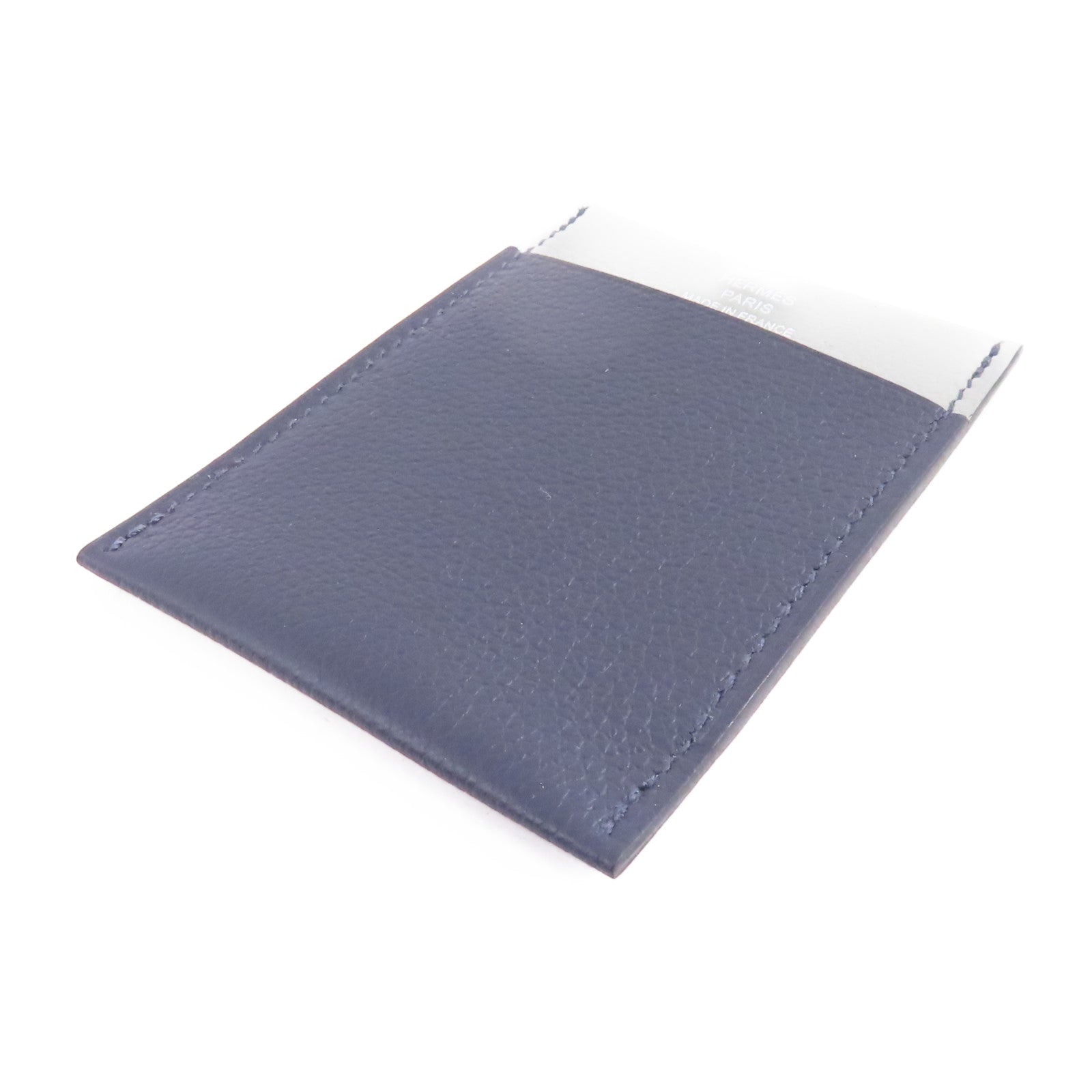 HERMES Clemence皮革Card Case卡片套藍色/灰色