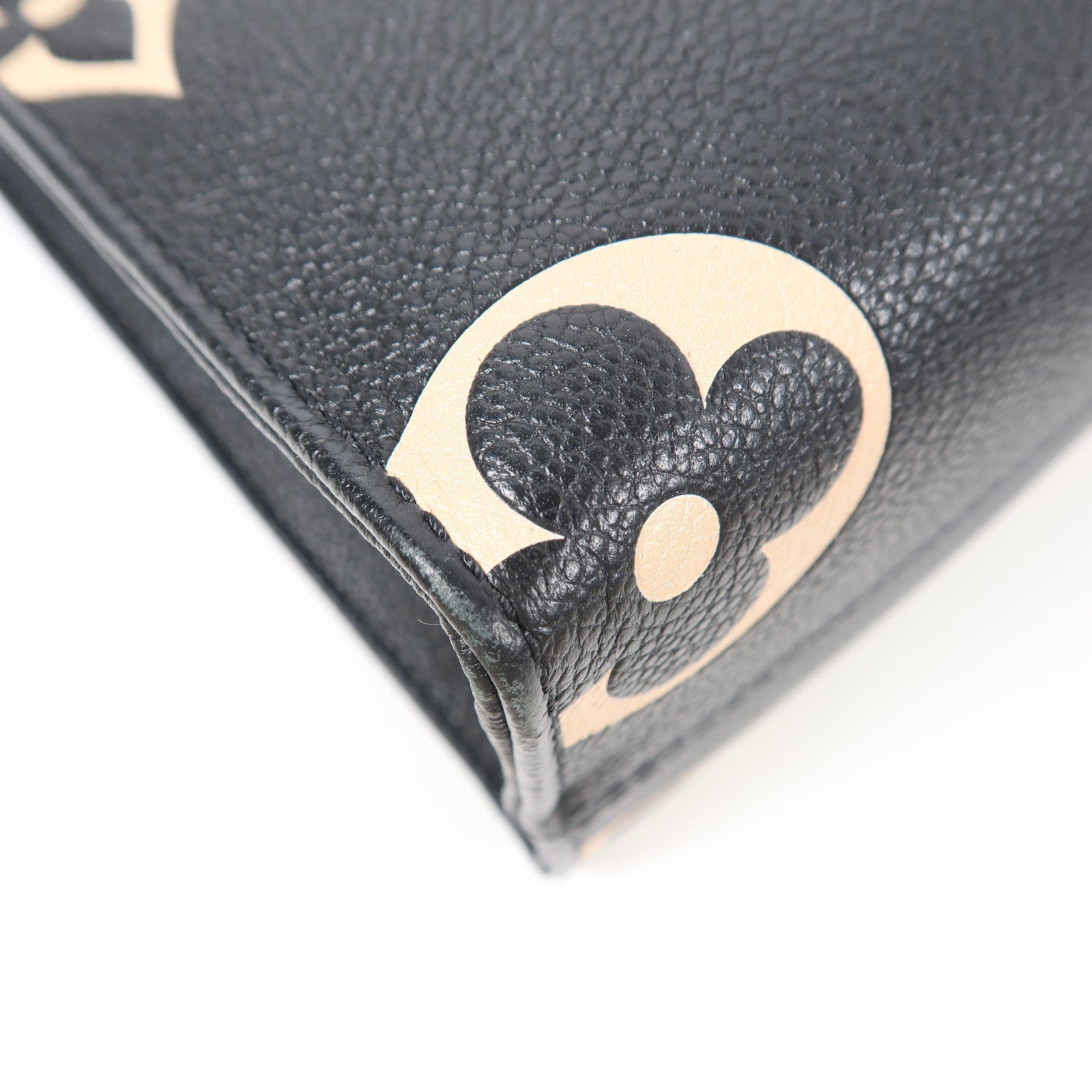 LOUIS VUITTON Monogram Empreinte On The Go金扣手挽肩背兩用袋黑色/米色