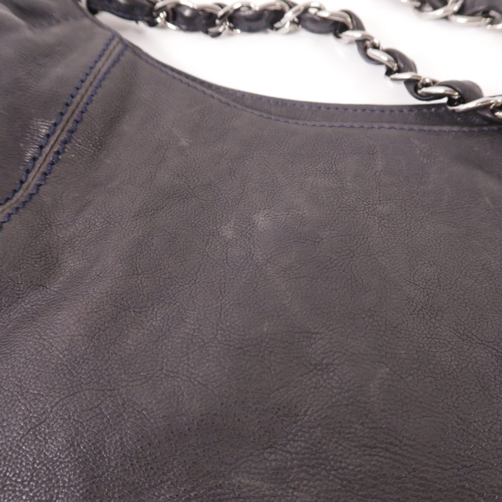 CHANEL CC SHW Chain Shoulder Bag Calfskin Leather Black