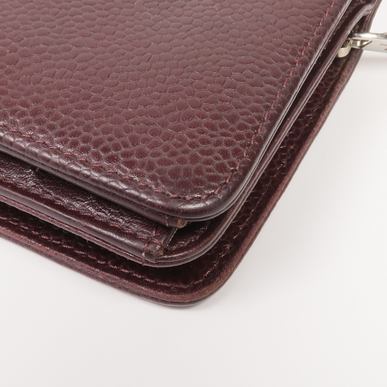 CHANEL 牛皮皮革Wallet銀扣錢包