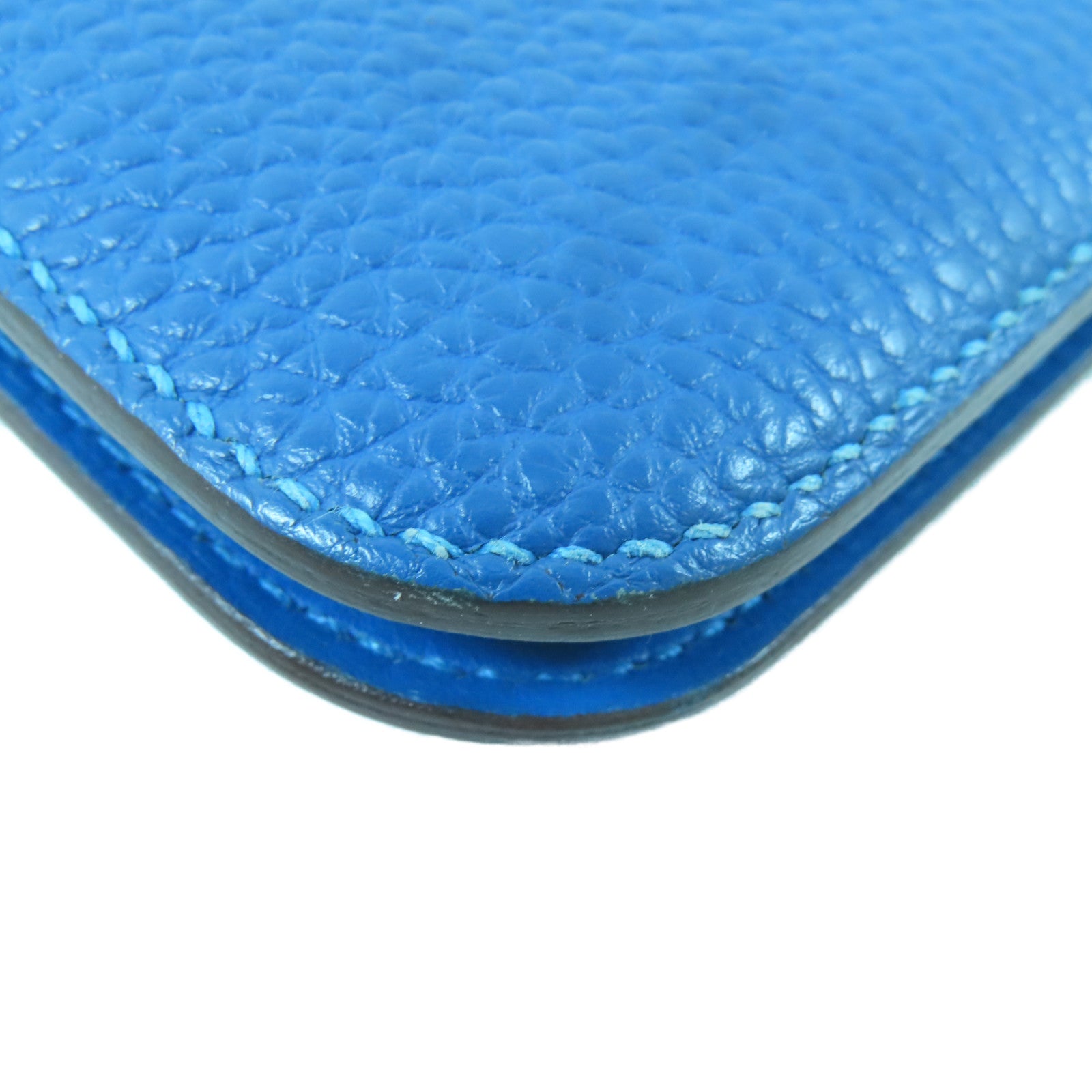 HERMES 【激減優惠】Togo皮革Dogon Long Wallet銀扣長錢包藍色