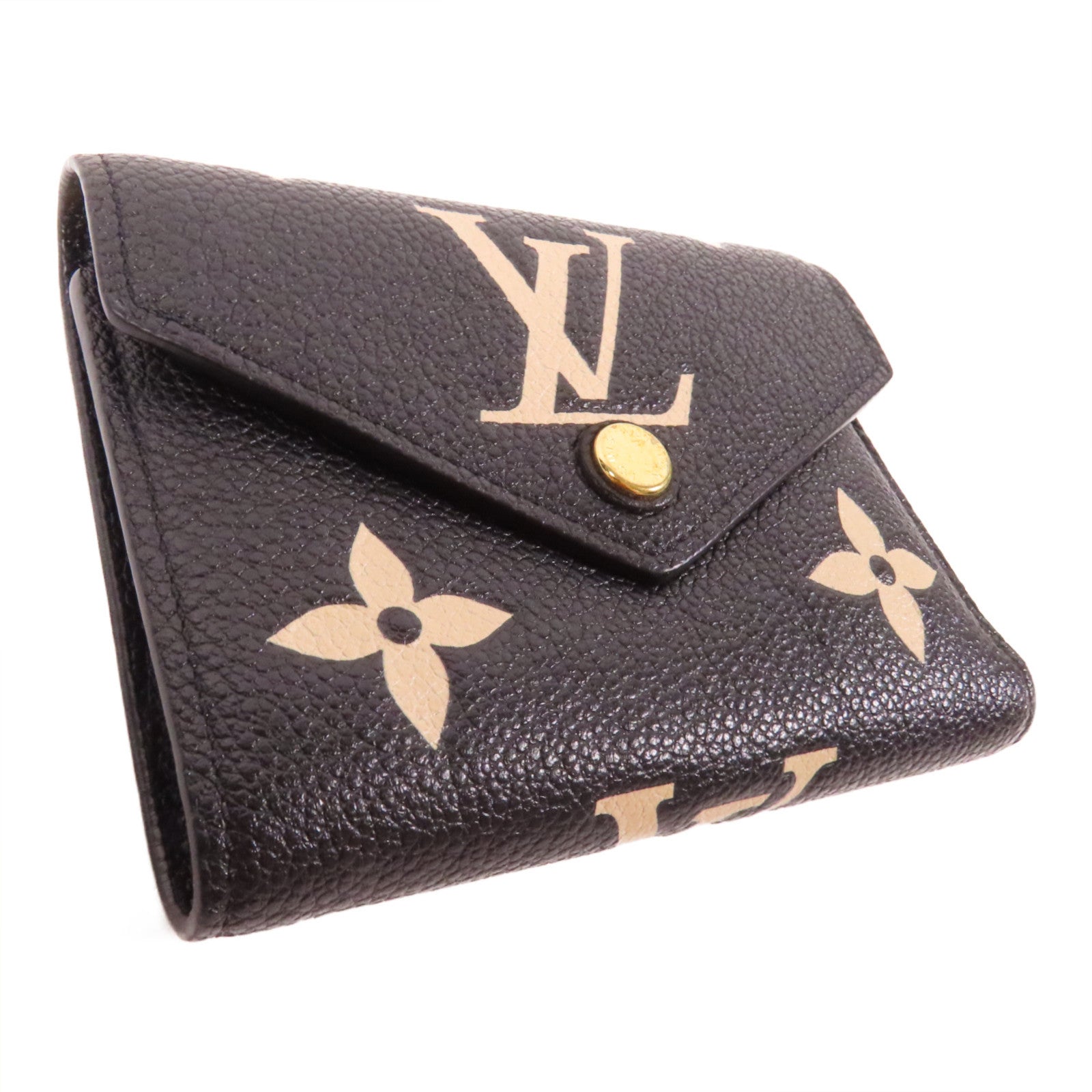 LOUIS VUITTON Monogram Empreinte Victorine Wallet金扣錢包黑色
