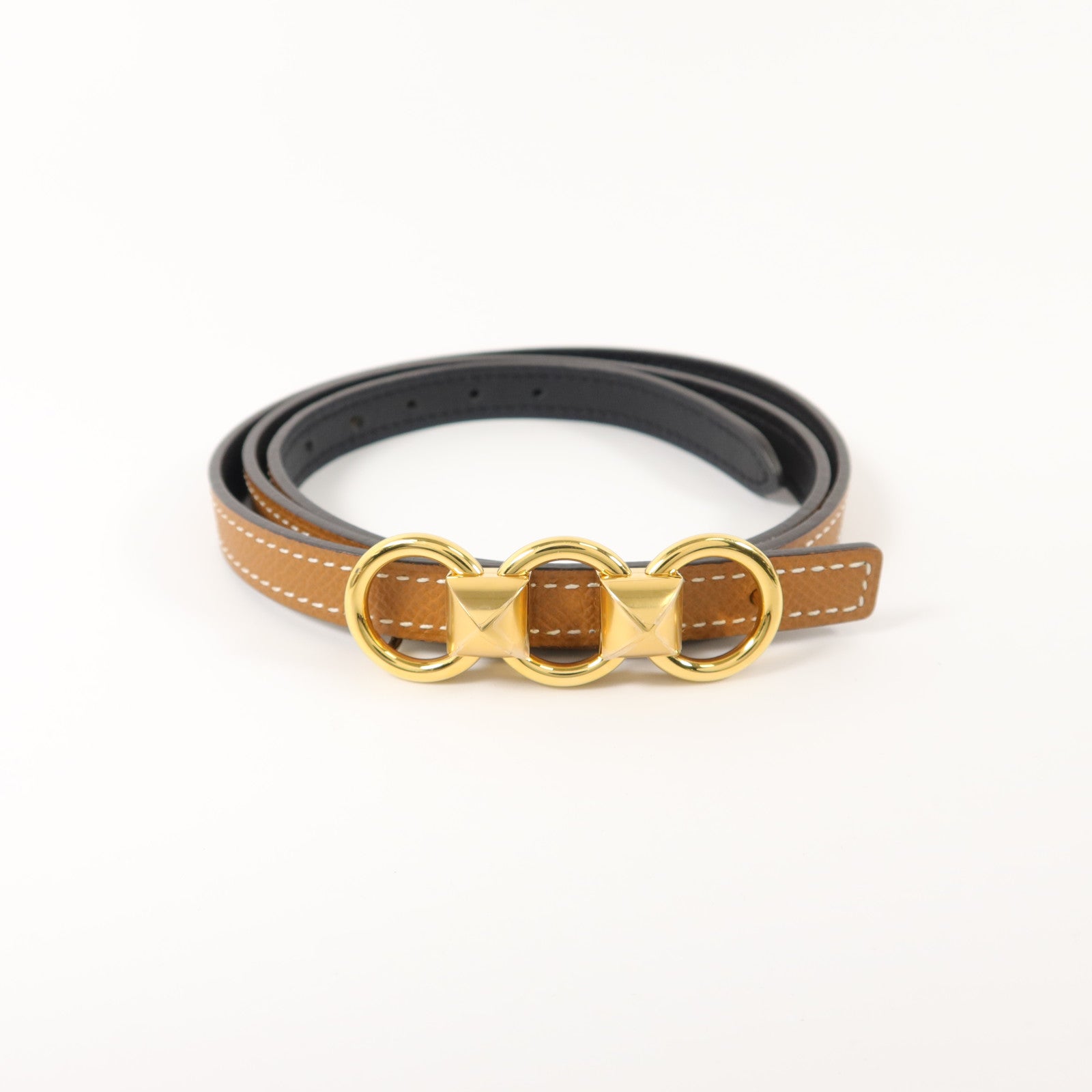 HERMES 【激減優惠】Epsom皮革Belt皮帶Gold