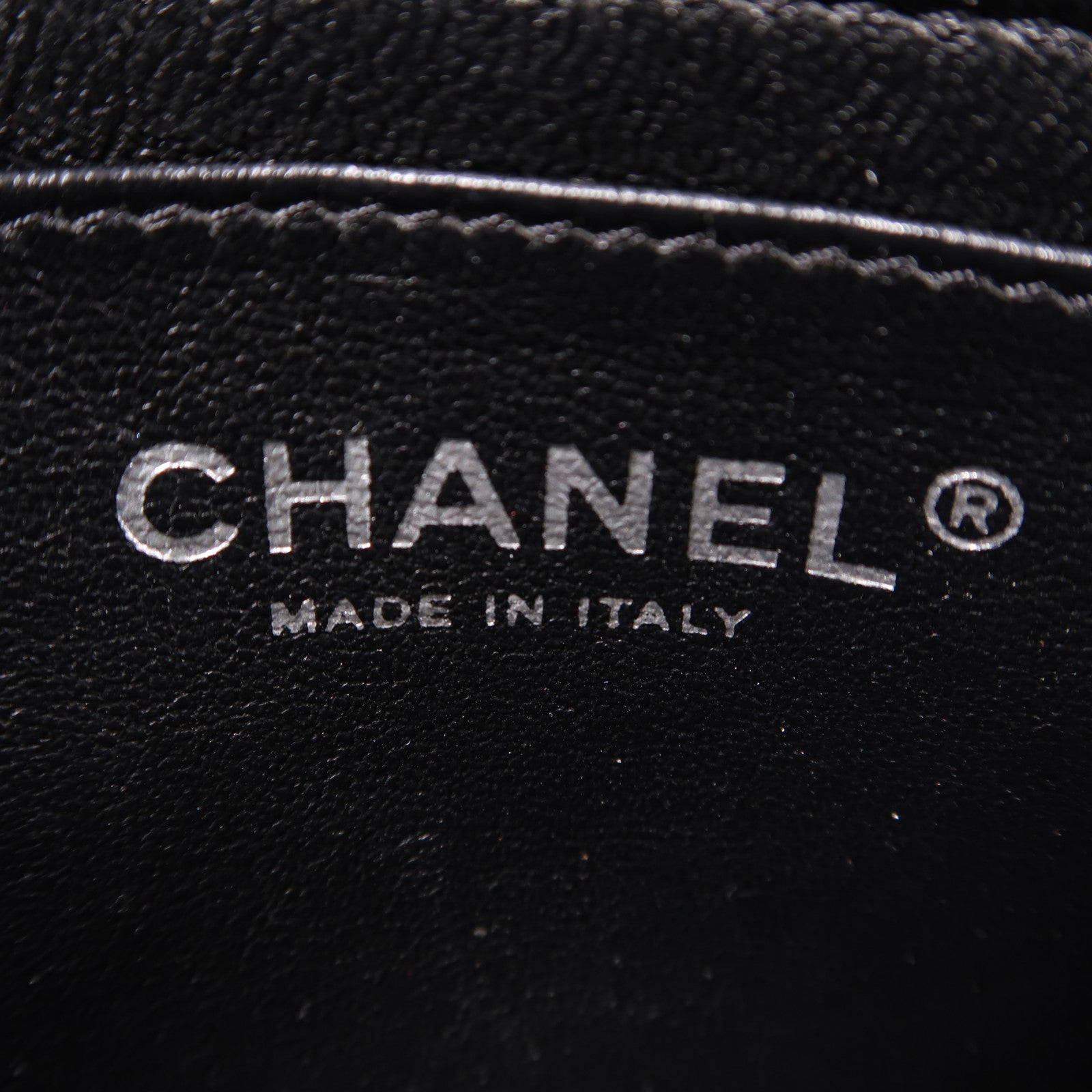 CHANEL 菱格漆皮皮革Chain Shoulder銀扣鏈帶肩背袋黑色