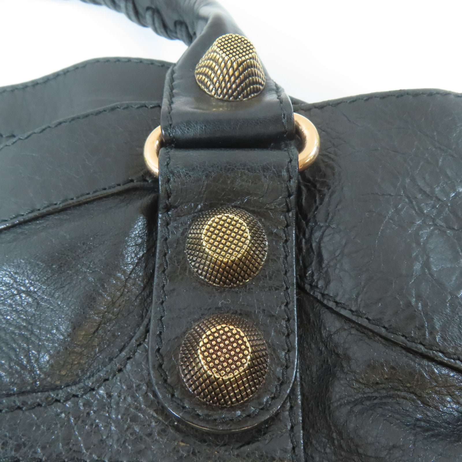 BALENCIAGA 牛皮皮革Giant City金扣手挽肩背兩用袋黑色