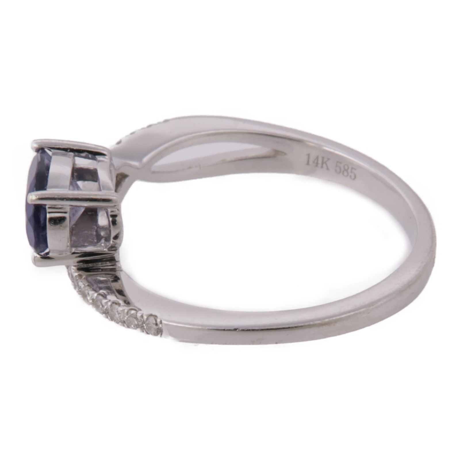 JEWELRY 14K白金Tanzanite/Diamond Ring坦桑石/鑽石戒指US#6.75