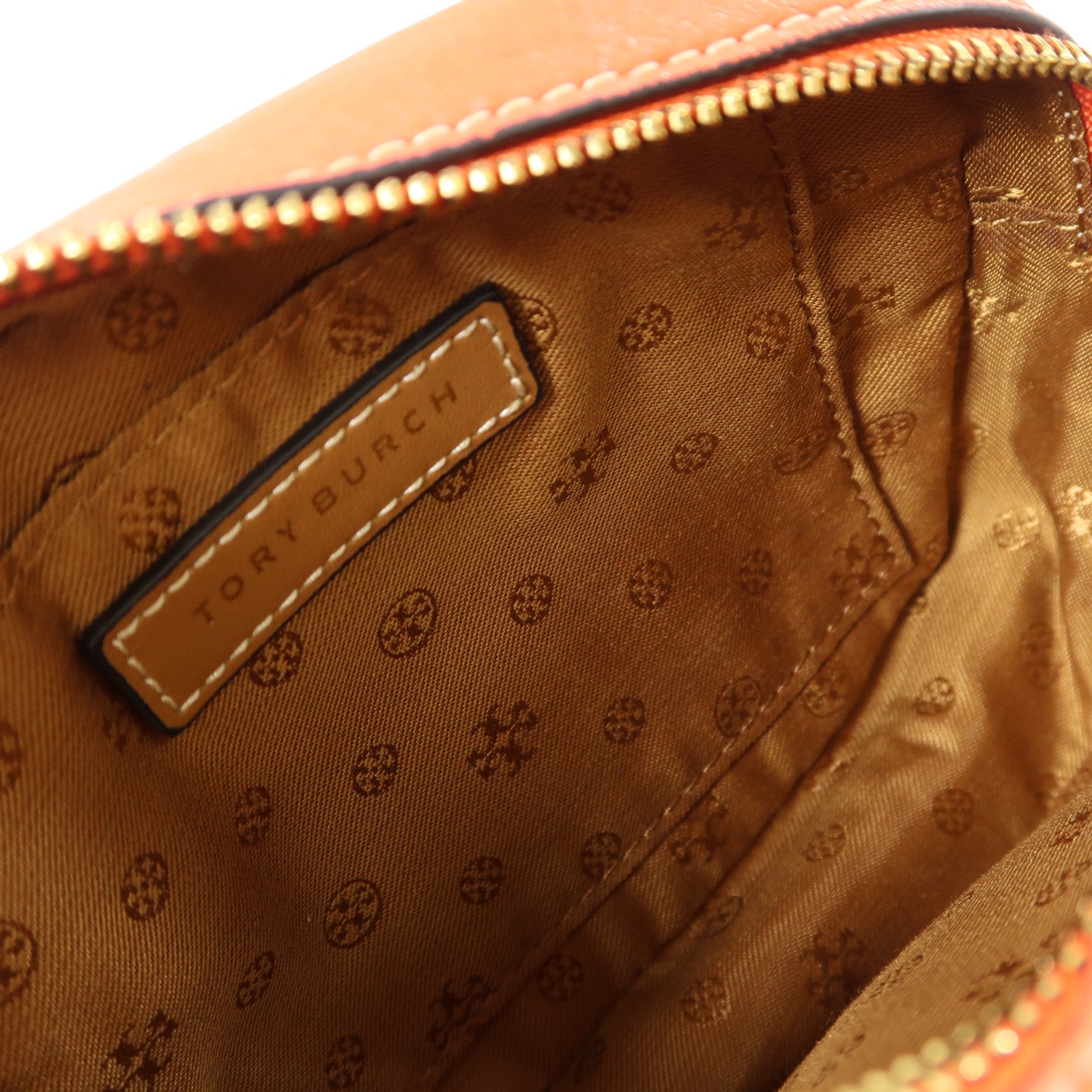 Tory Burch 牛皮皮革Shoulder Bag金扣肩背袋橙色