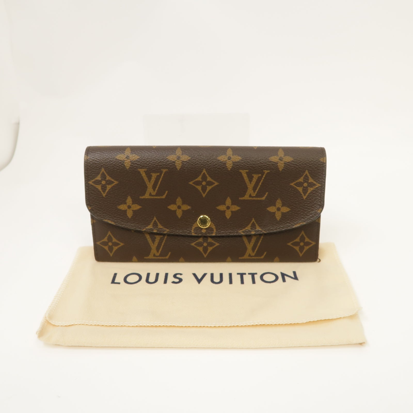 LOUIS VUITTON Monogram Emilie Wallet金扣長錢包啡色