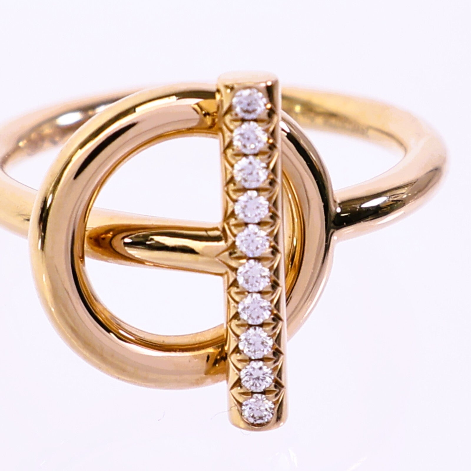 HERMES 18K玫瑰金Echappee Ring鑽石戒指